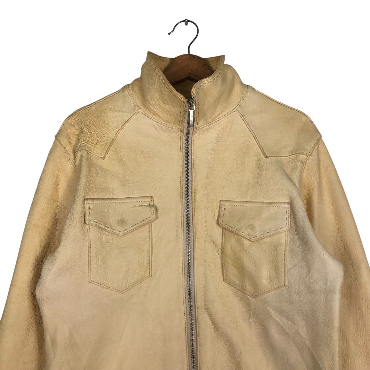 Japanese Brand 📌Vintage Leather Jacket Biker Number One Issey Miyake Size US M / EU 48-50 / 2 - 4 Thumbnail