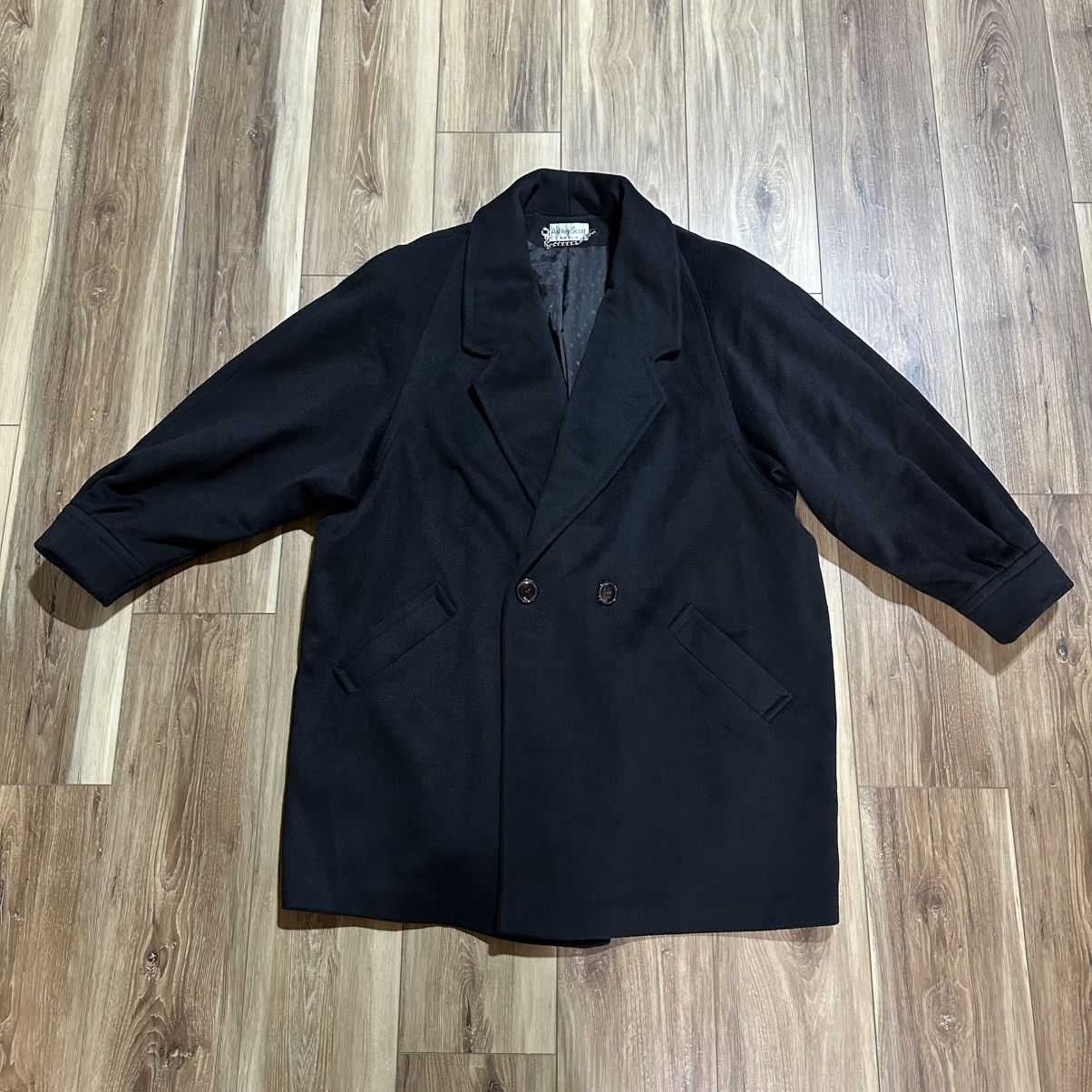 Vintage Vintage Ashley Scott 100% Wool Overcoat, Black, 2XL Size XXL / US 16-18 / IT 52-54 - 1 Thumbnail