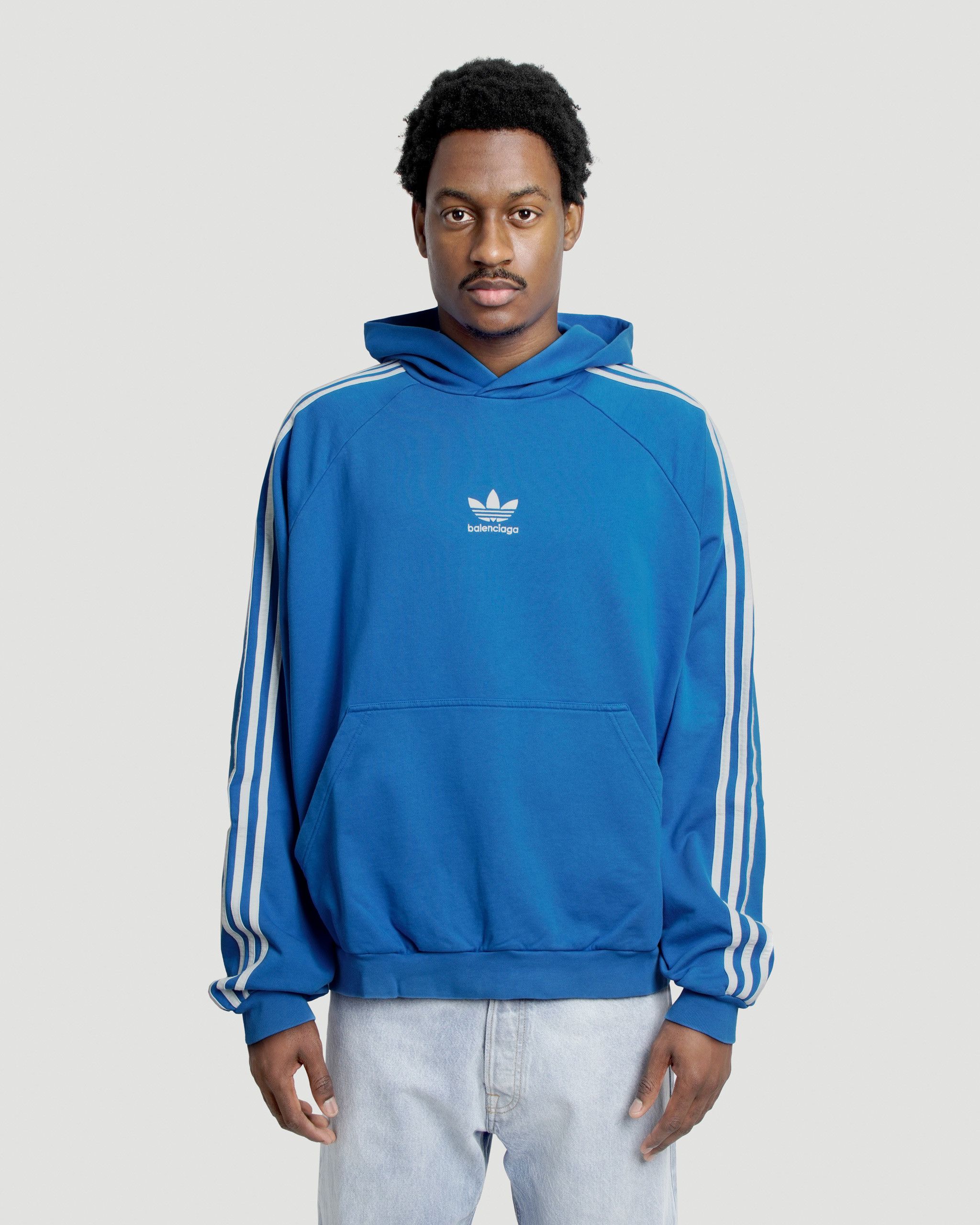 Adidas × Balenciaga o1s1rm0424 Large Hoodie in Blue/White Size US M / EU 48-50 / 2 - 3 Thumbnail