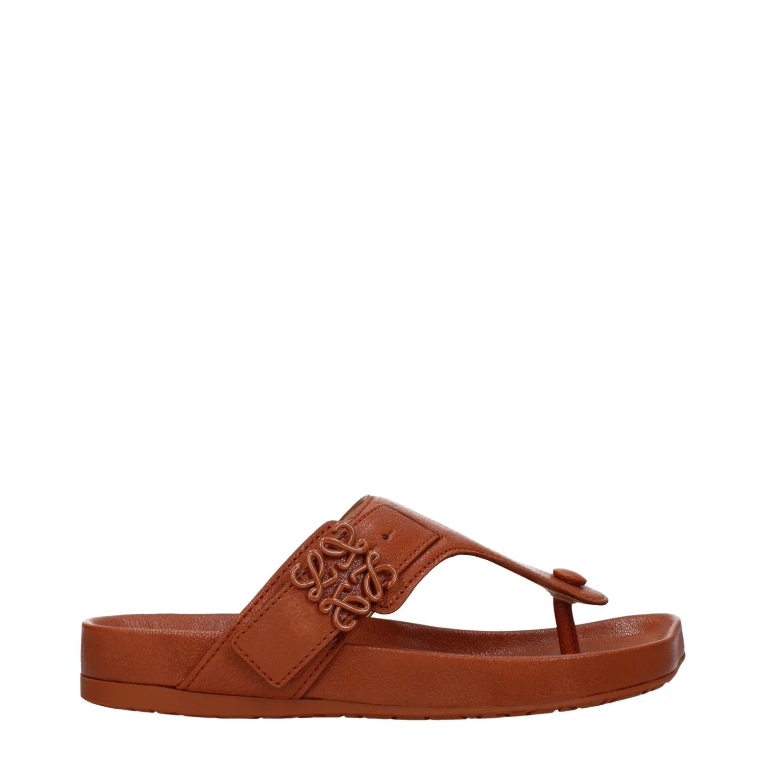 Loewe ob1o1e1124 Leather Flip Flops in Brown Size US 6 / IT 36 - 1 Thumbnail