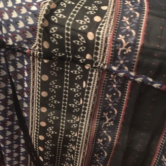 Vintage Free People Black Floral Striped Button Down Top Size M / US 6-8 / IT 42-44 - 2 Thumbnail
