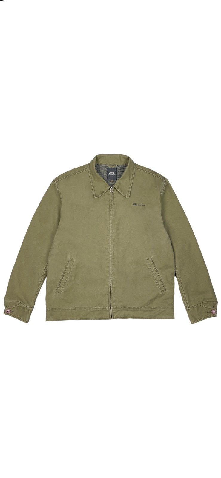 Image of G Star Raw G-Star Raw Corduroy Harrington Denim Jacket in Khaki Green, Men's (Size XL)