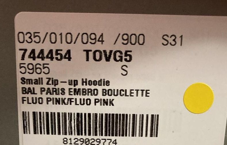 Balenciaga o1la1rc1a0425 Paris Zip-up Hoodie Small Fit in Fluo Pink Size S / US 4 / IT 40 - 7 Thumbnail
