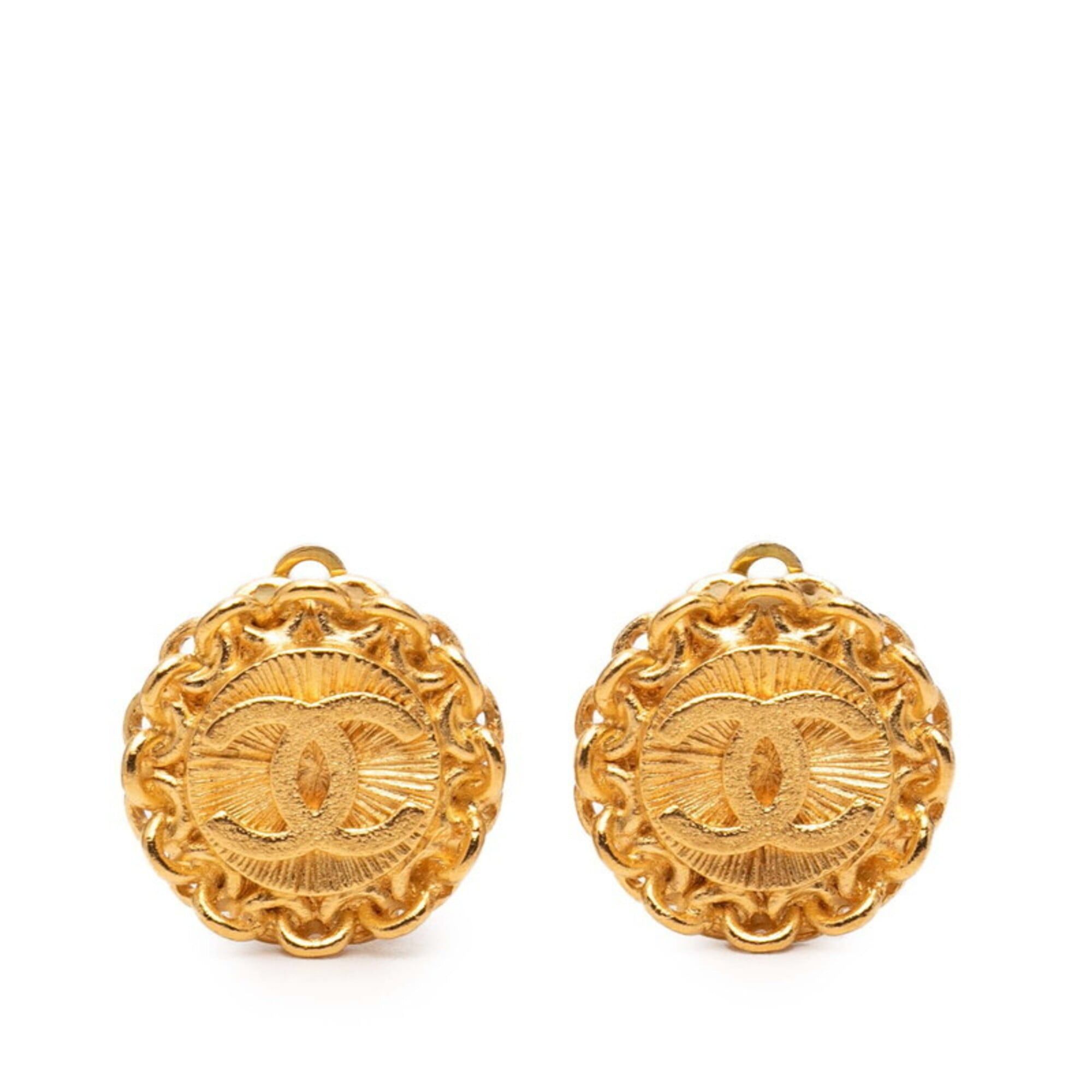 Chanel Chanel Coco Mark Earrings, Gold Plated, Women's CHANEL Size ONE SIZE - 1 Thumbnail