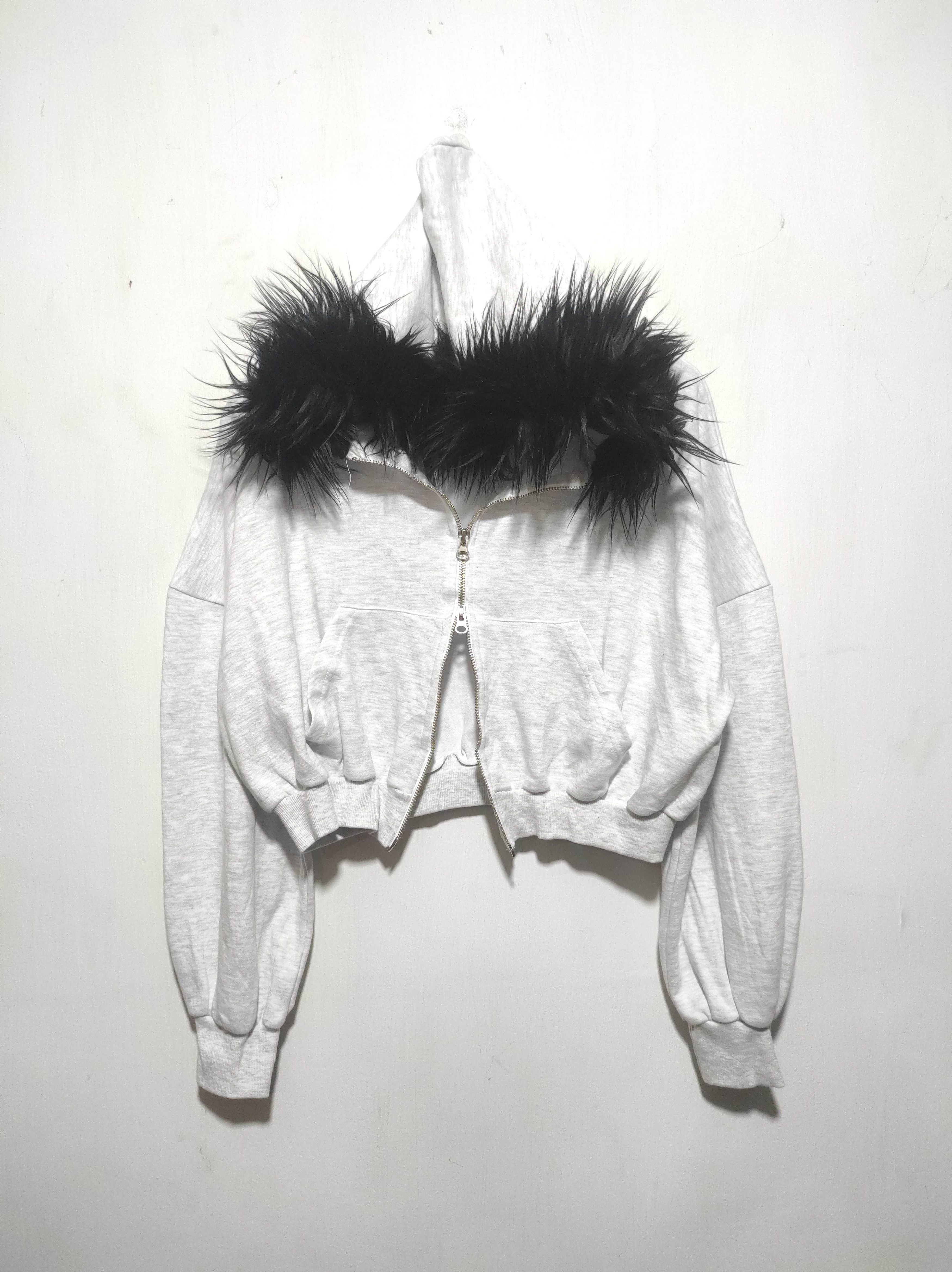 If Six Was Nine Connect Crop Double Zip Fur Hoodie if6was9 LGB style Size M / US 6-8 / IT 42-44 - 2 Thumbnail