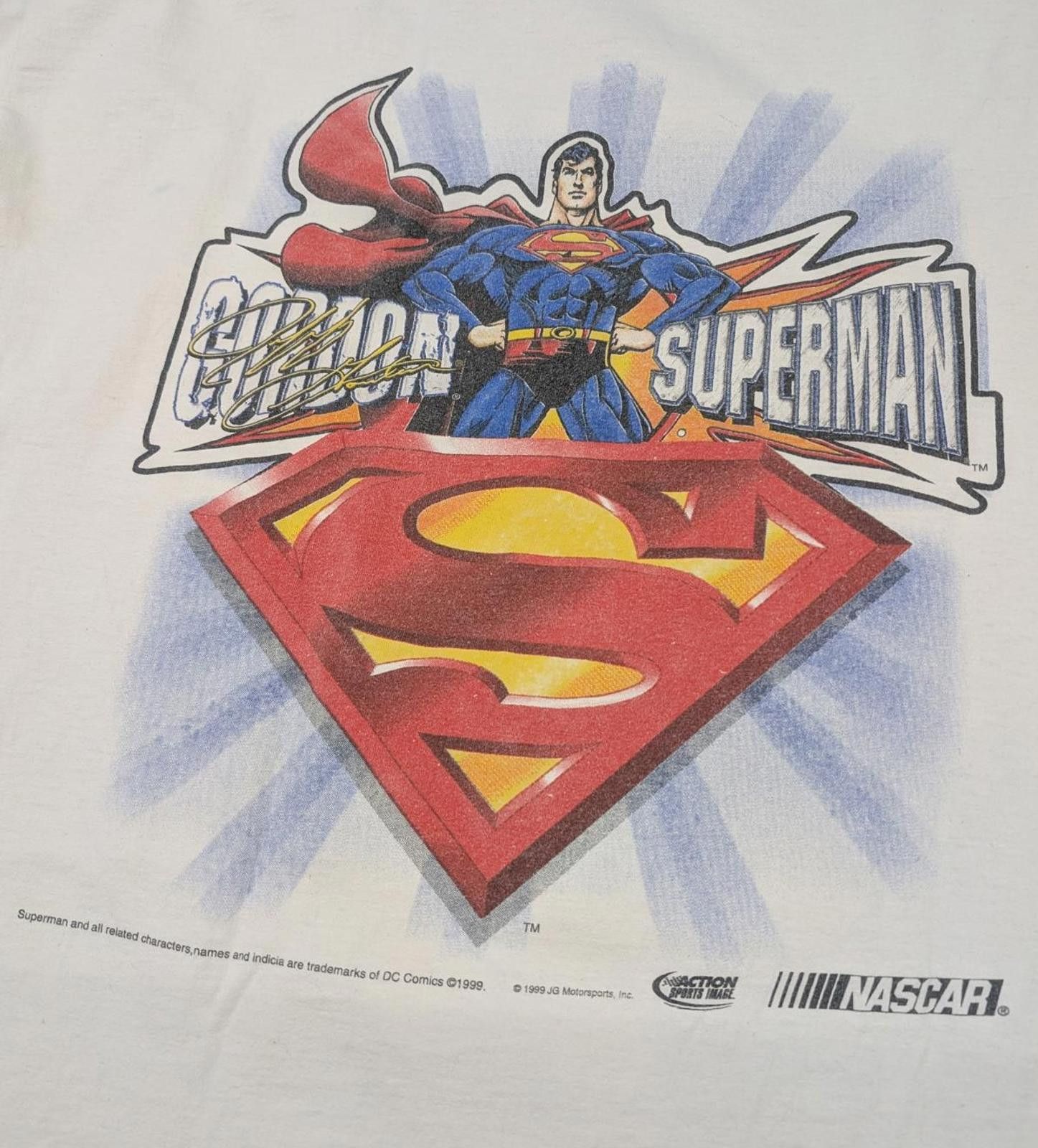 NASCAR Vintage 90s Superman NASCAR Jeff Gordon Made in USA T-shirt Size US L / EU 52-54 / 3 - 4 Thumbnail