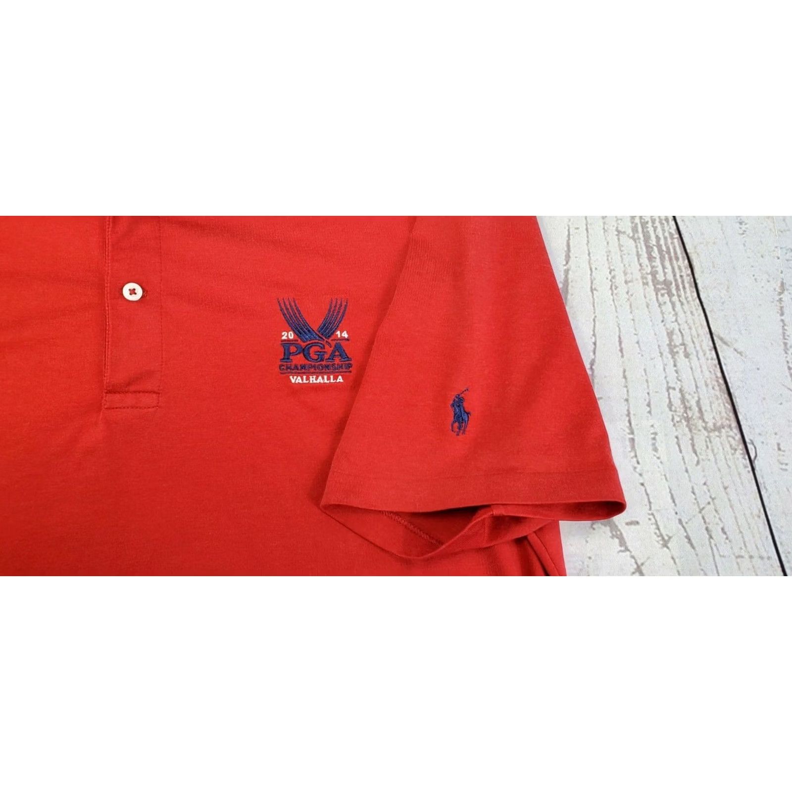 Polo Ralph Lauren Polo Ralph Lauren Golf Pima Performance Shirt Men L Red PGA 2014 Valhalla EUC Size US L / EU 52-54 / 3 - 5 Thumbnail
