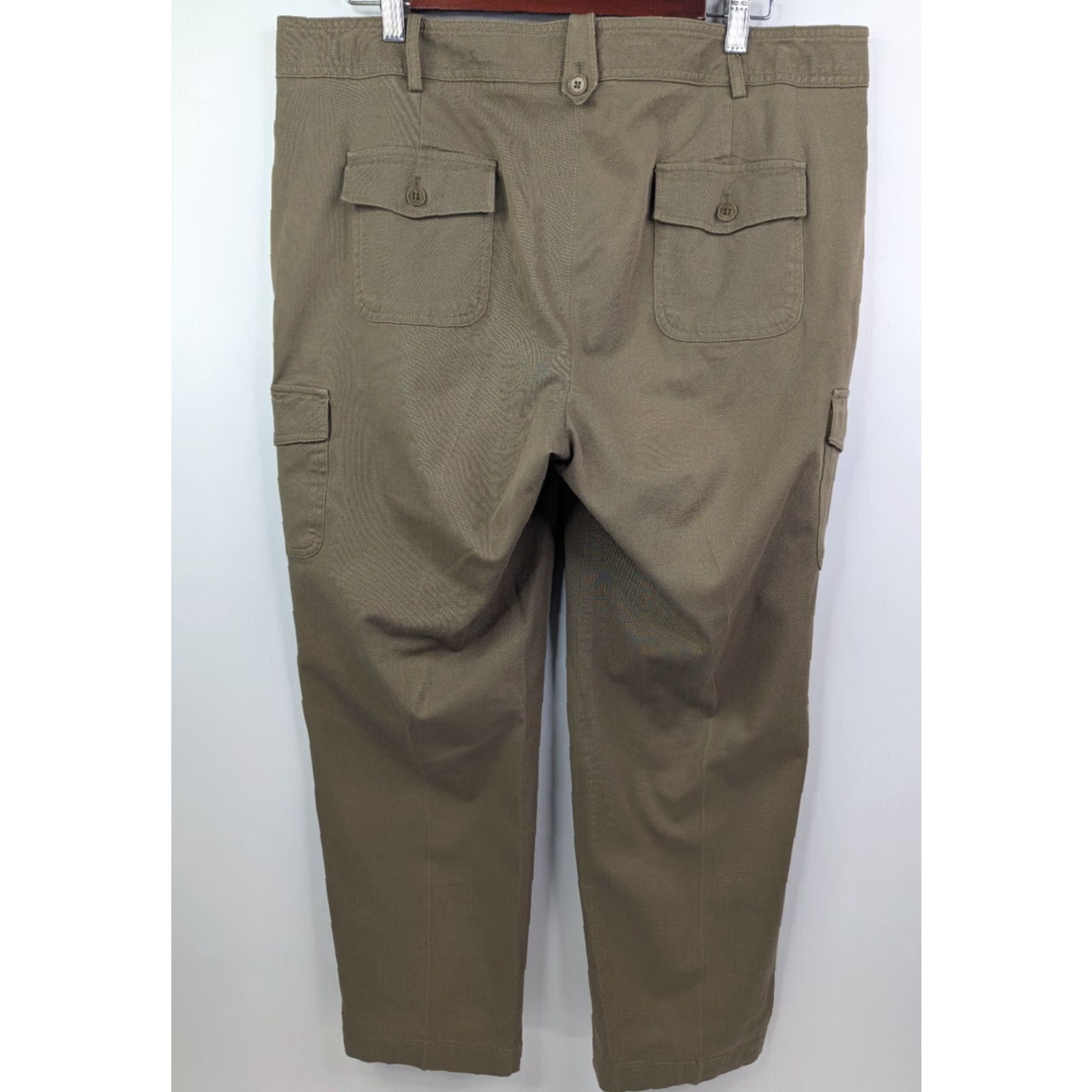 Talbots Talbots Womens Pants Olive Size 14 Capri Cargo Cotton Blend Signature Front Flat Front Button Zip Green 14 Womens Pants Capri Jeans Capris Capris? Size 36" / US 14 / IT 50 - 3 Thumbnail
