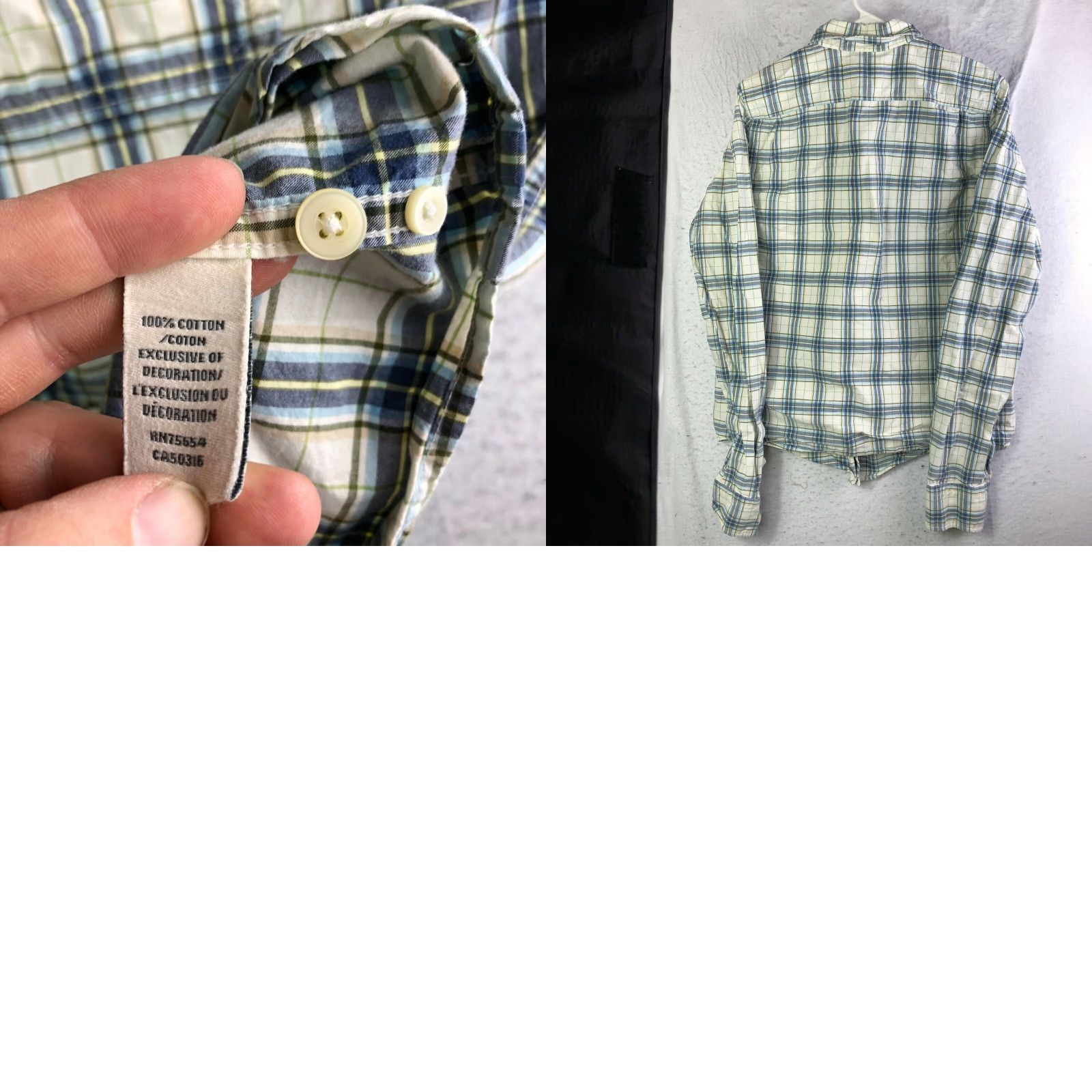 Abercrombie & Fitch Abercrombie & Fitch Muscle Mens XL White Plaid Long Sleeve Button Down Collar Shirt Size US XL / EU 56 / 4 - 8 Thumbnail