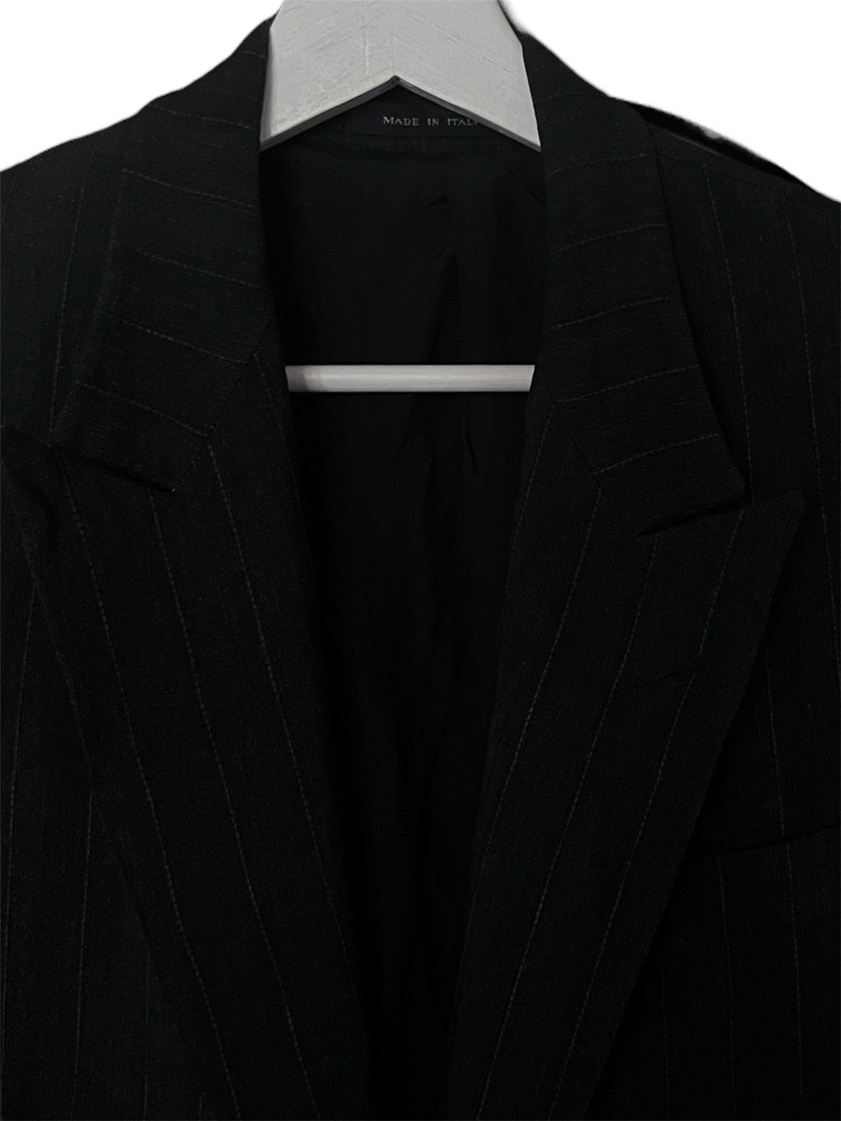 Emporio Armani Vintage Rare 1973 Emporio Armani Stripe Black Men Blazer Size 46S - 4 Thumbnail