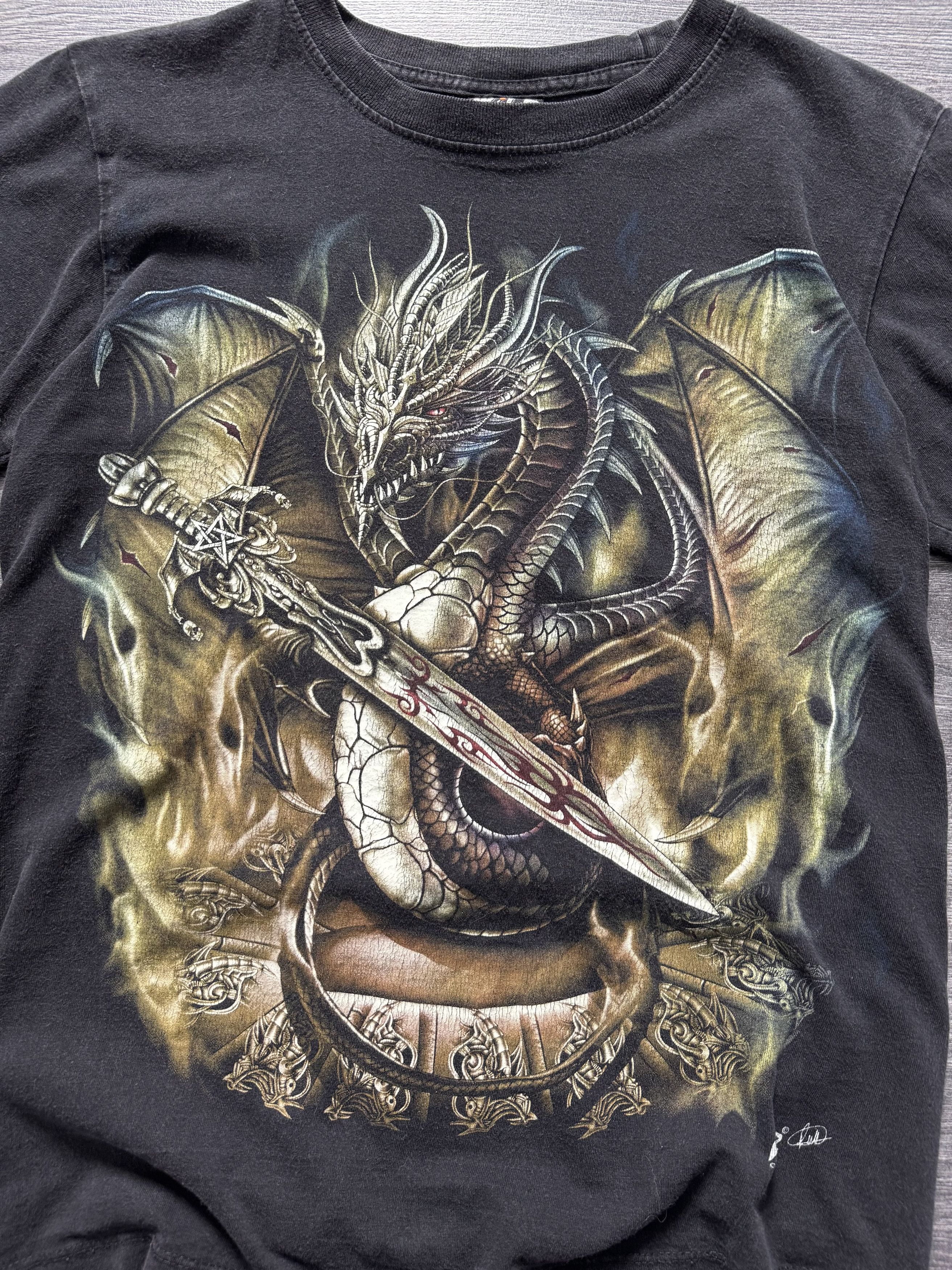 Band Tees Vintage Wild Dragon Tee Skulls Like Liquid Blue Thrashed Size US S / EU 44-46 / 1 - 3 Thumbnail