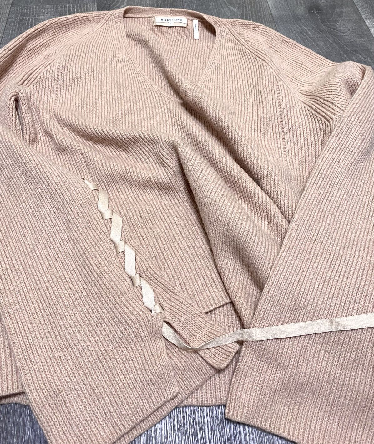 Helmut Lang Women’s Archival Helmut Lang Oversized Beige Bondage Sweater Size L / US 10 / IT 46 - 8 Thumbnail