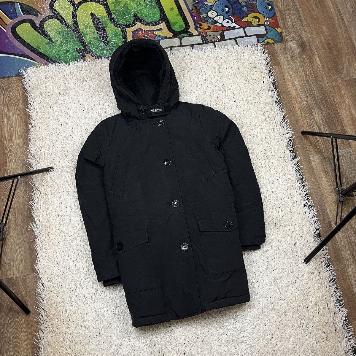 Woolrich Woolen Mills Woolrich Ramar Down Parka Wmns Black Hooded 