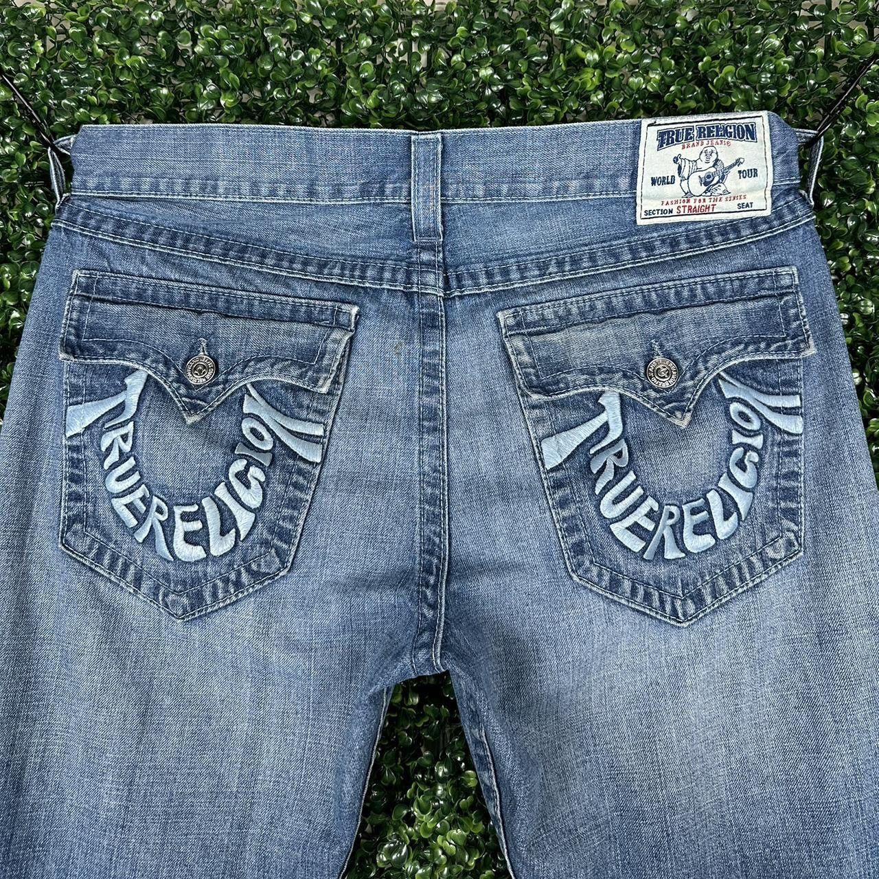 image of Y2K Embroidered True Religion Jeans in Blue, Men's (Size 38)