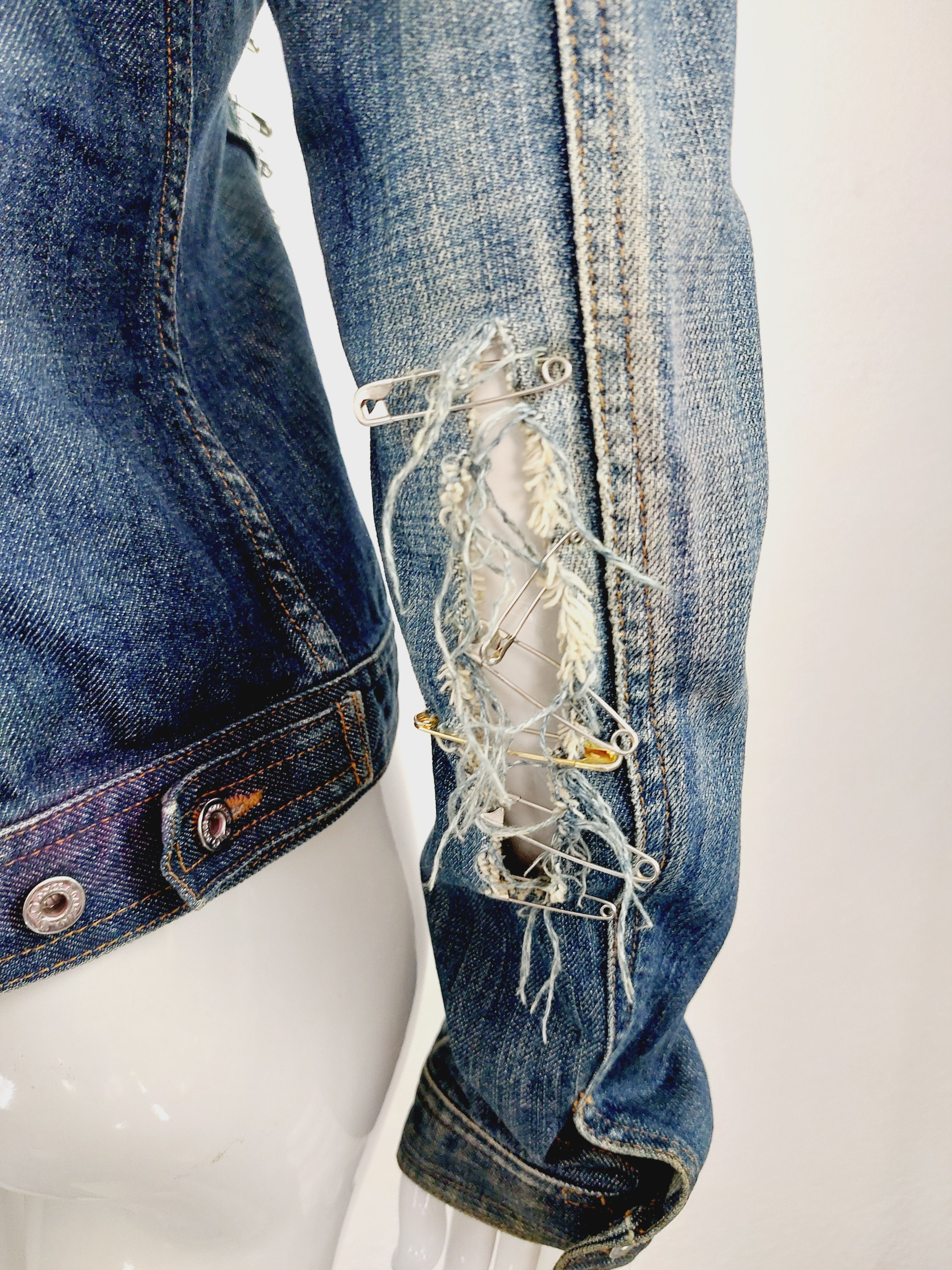 Dolce & Gabbana Dolce and Gabbana D&G SS2001 Spray Paint Safety Pin Jacket Size US XS / EU 42 / 0 - 18 Thumbnail