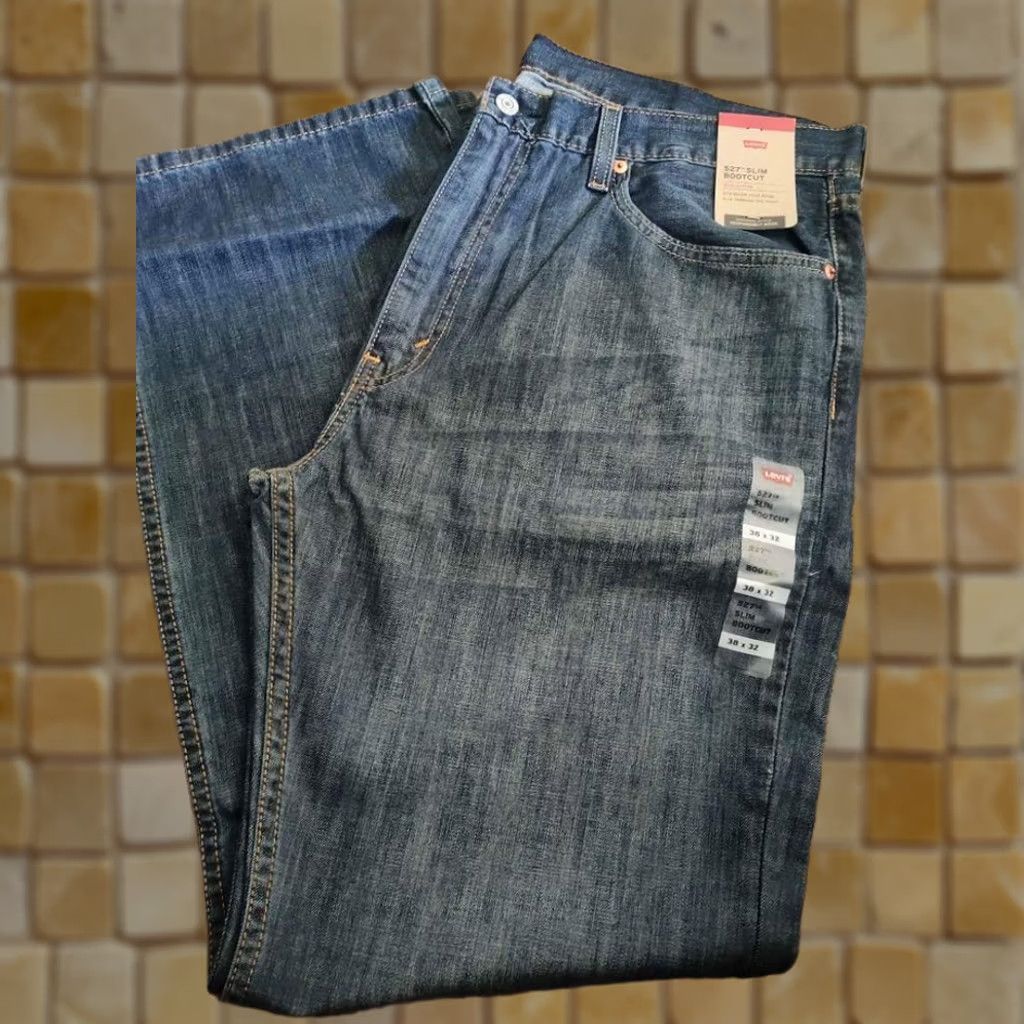 Levi's New Mens Levi's 527 Slim Bootcut Blue Jeans 40 X 32 100% Cotton Size US 40 / EU 56 - 1 Preview