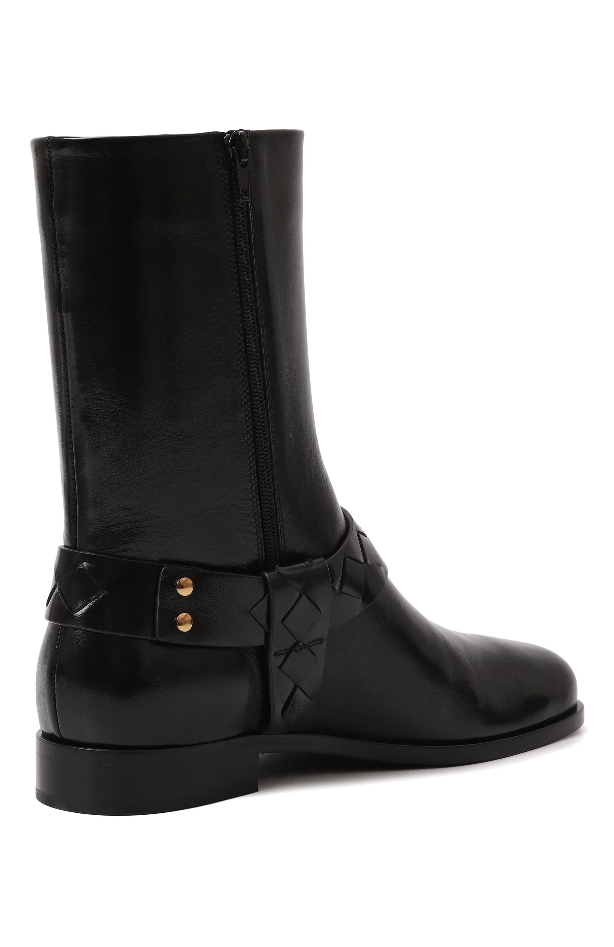 Bottega Veneta BOTTEGA VENETA Achille black leather tubular boots 10 43 q Size US 10 / EU 43 - 4 Thumbnail