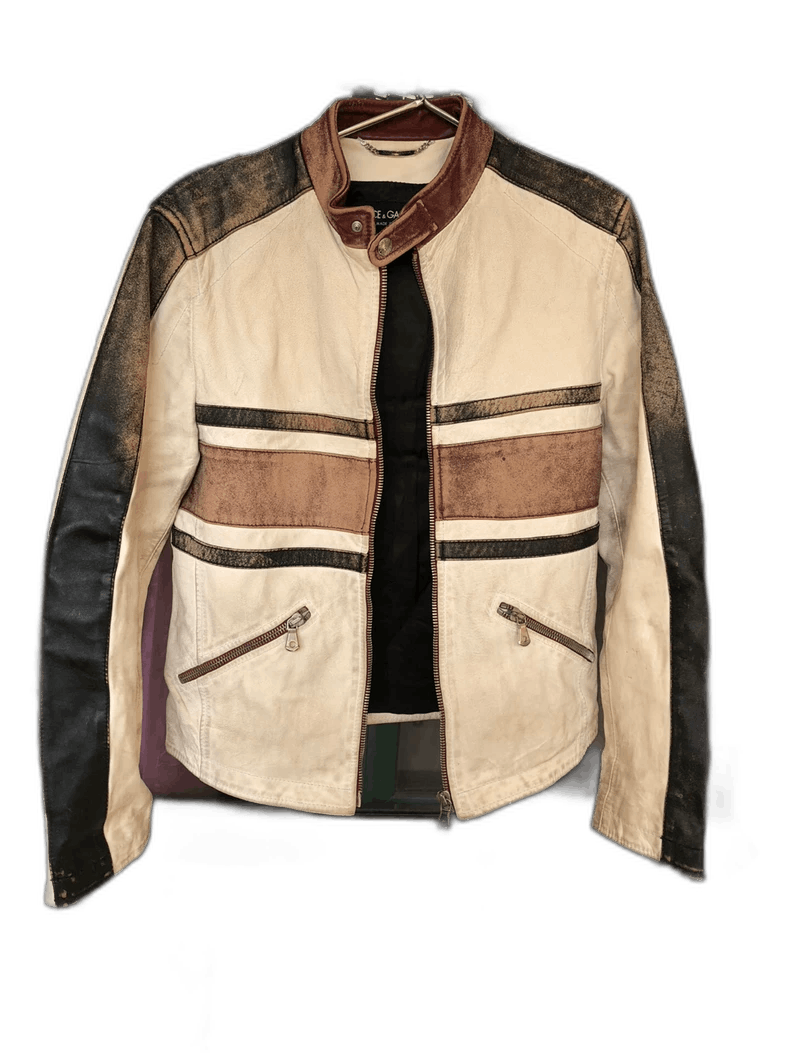 Dolce & Gabbana DG Motorcycle Leather Jacket with Vintage Finish Size US L / EU 52-54 / 3 - 1 Thumbnail