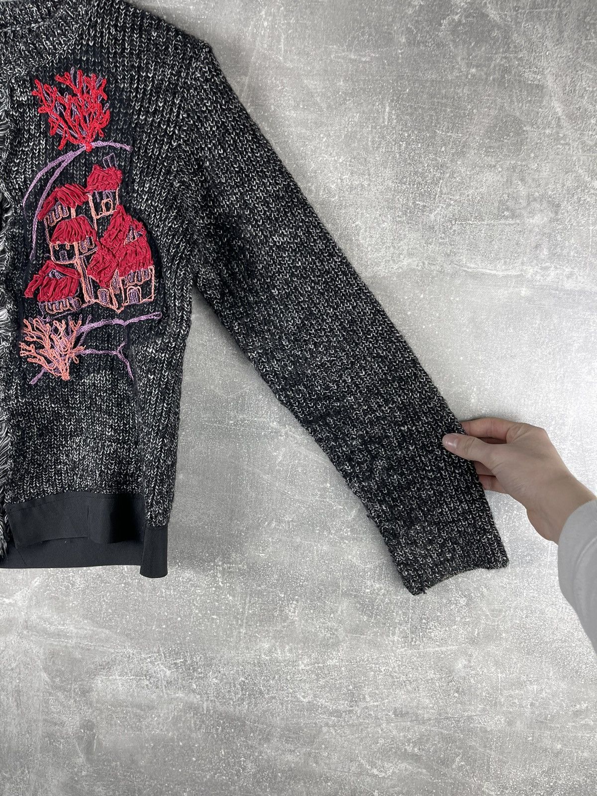 Other Save the Queen Avant Garde Embroidered Knit Jacket Cropped Size S / US 4 / IT 40 - 6 Thumbnail