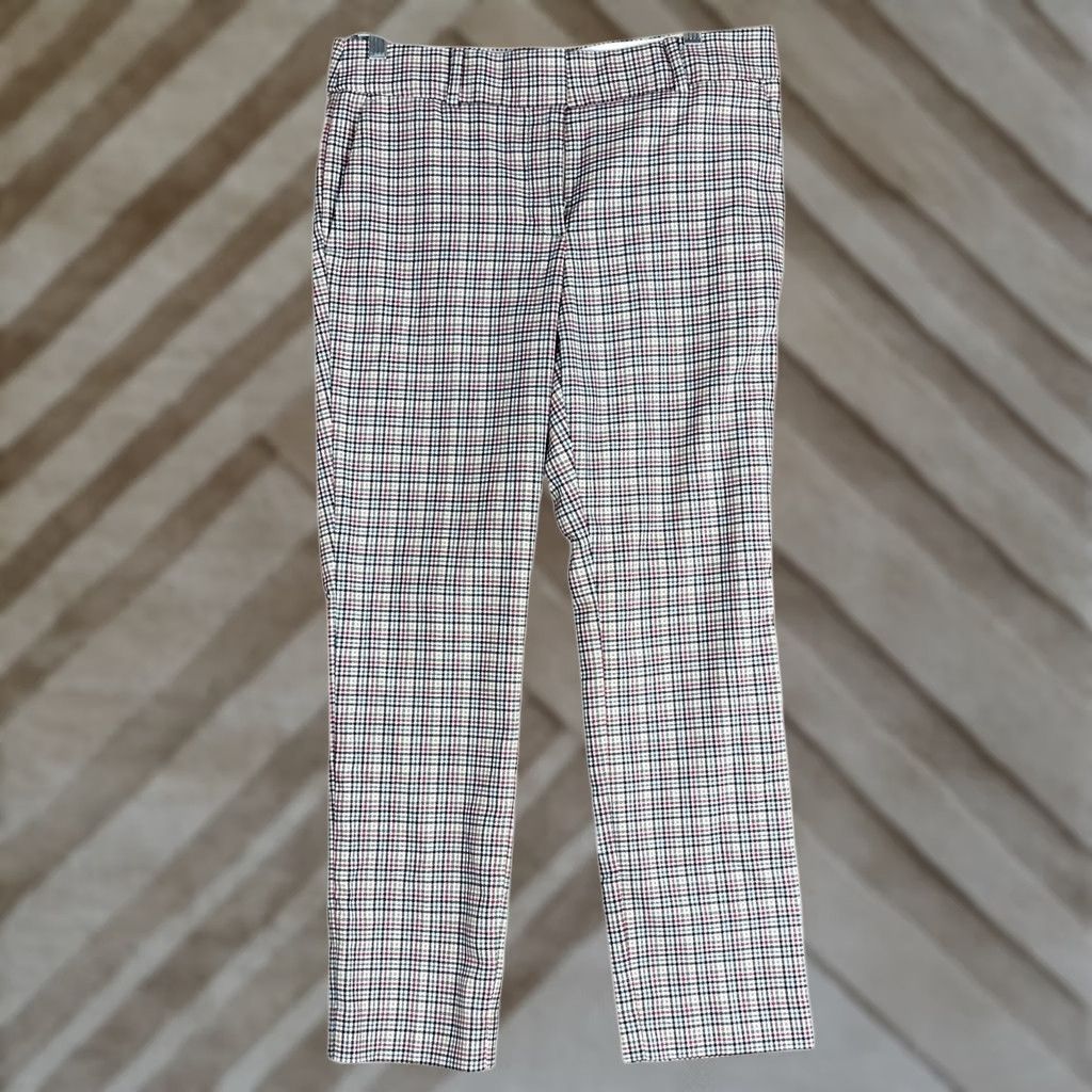 Loft LOFT Womens Pants Multicolored Plaid Mid Rise The Slim Stretch 6 Size 28" / US 6 / IT 42 - 1 Thumbnail