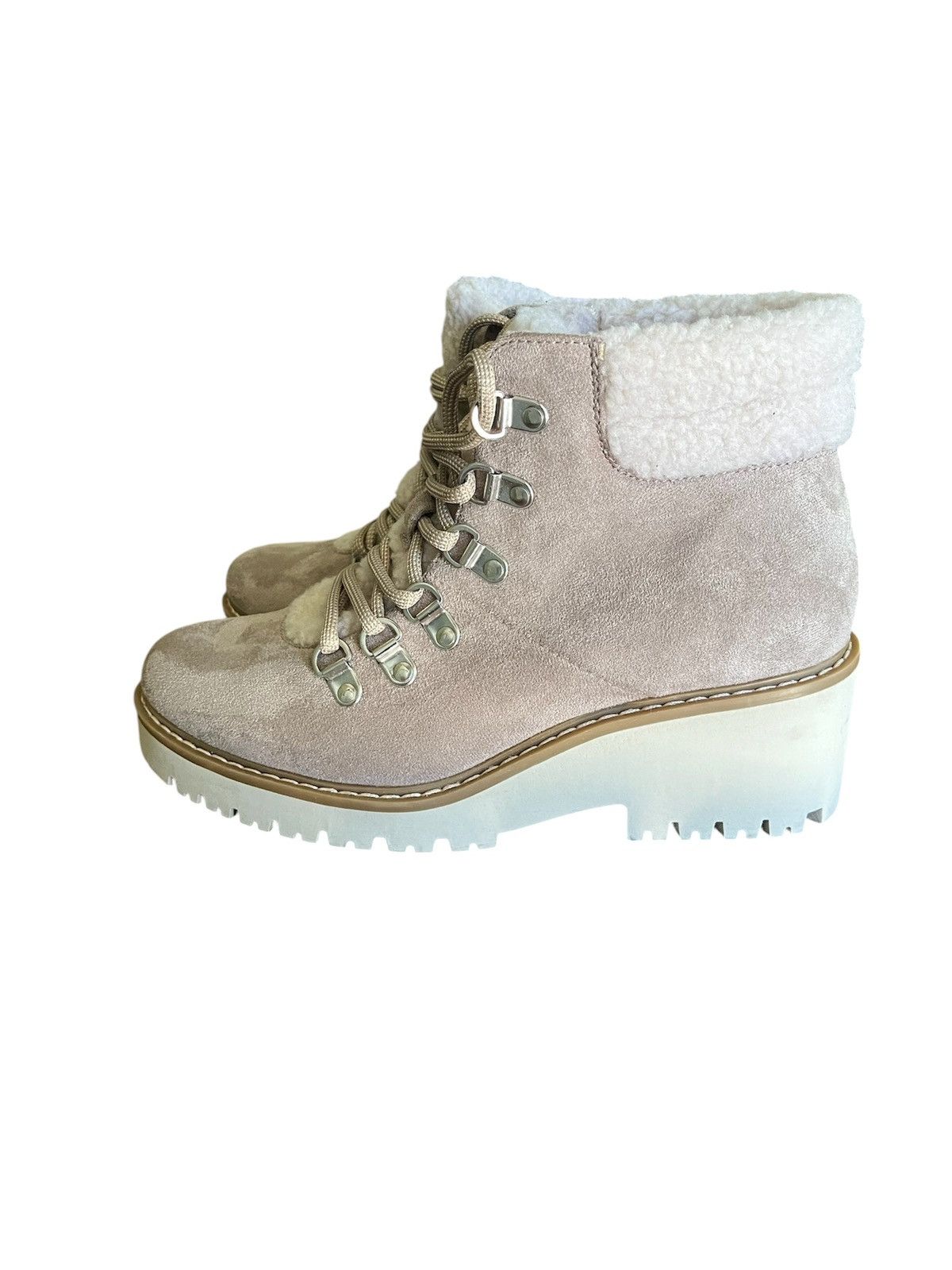 Vintage Vintage Sherpa Hiker Boots Taupe Suede Size US 7.5 / IT 37.5 - 3 Thumbnail