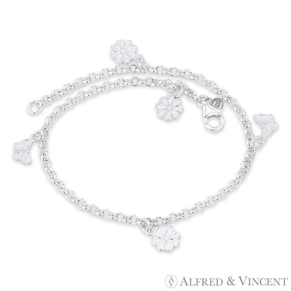 Other Flower, Butterfly & Rolo Chain Italian Charm Anklet Size ONE SIZE - 1 Preview