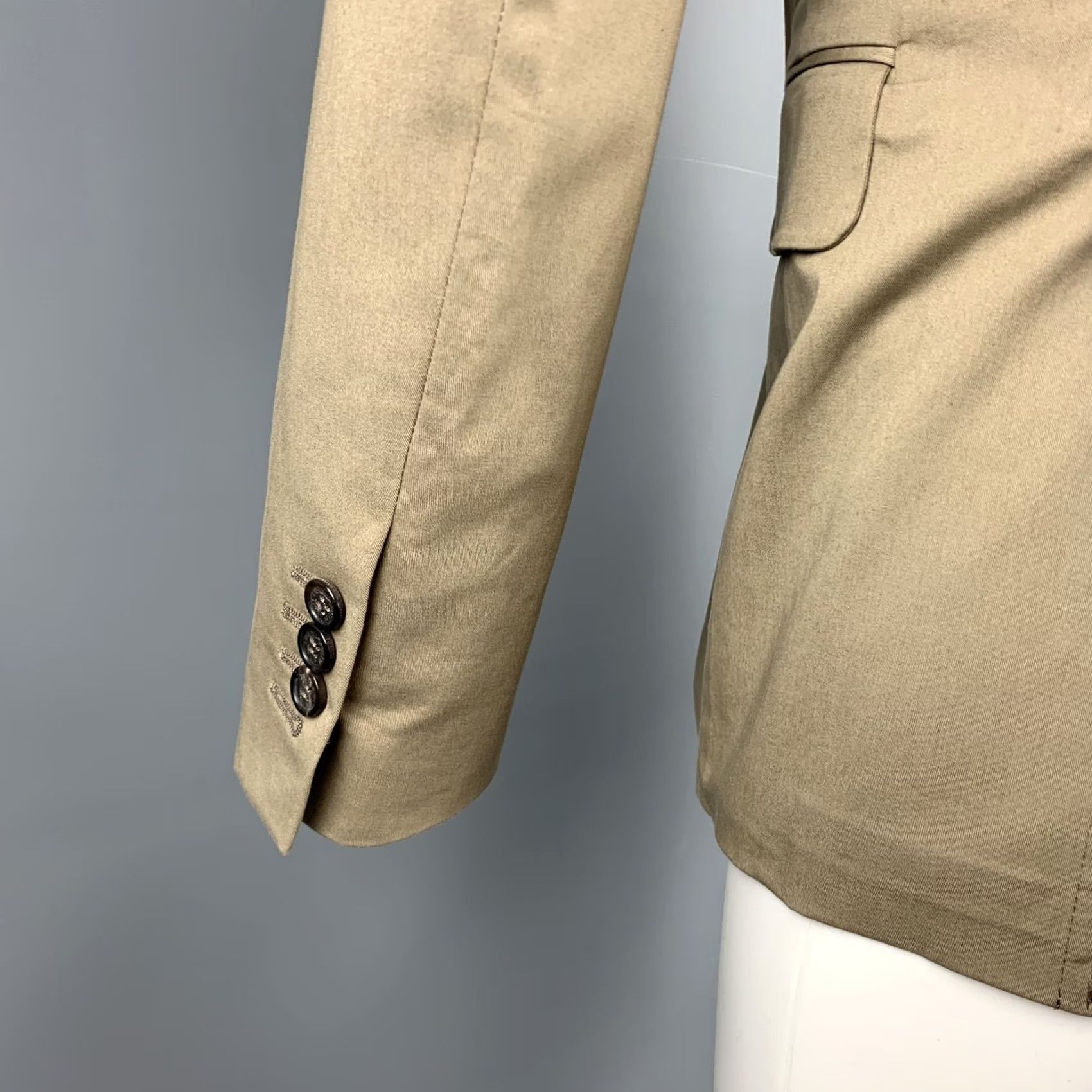 Dsquared2 DSQUARED2 Sport Coat Size 36 Taupe Cotton Blend Notch Lapel Size US XXS / EU 40 - 5 Thumbnail