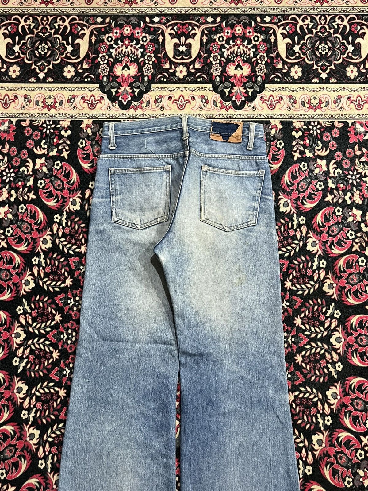 Vintage Vintage Unbranded Light Blue Faded Washed Ripped Flare Jeans Size US 29 - 5 Thumbnail
