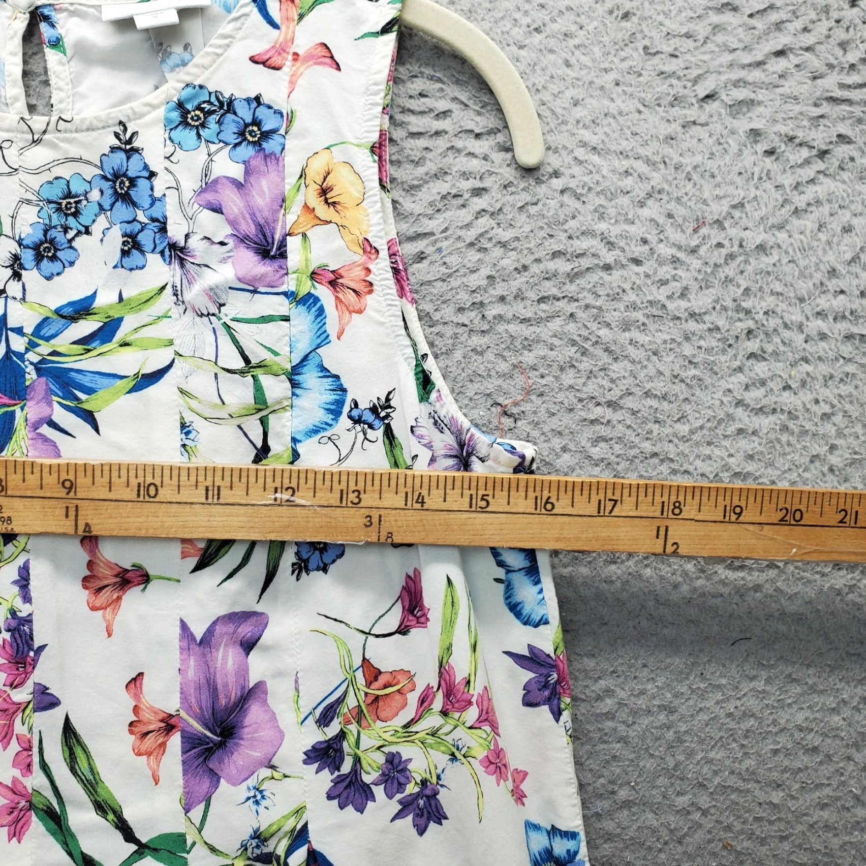 J. Jill J. Jill Women Size S Multicolor Floral Rayon Pleated Wide Strap Crew Neck Sheath Dress Size S / US 4 / IT 40 - 3 Thumbnail