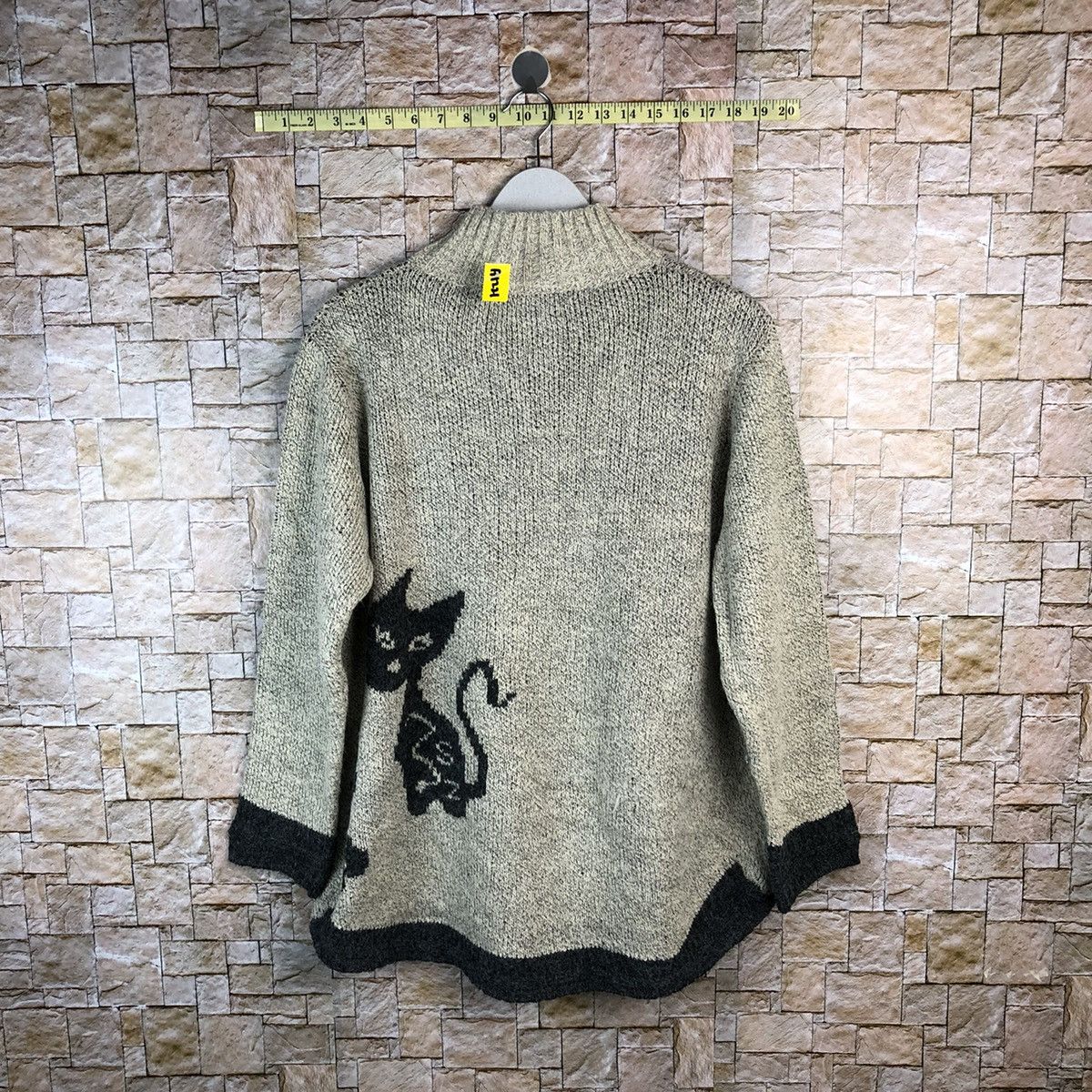 Homespun Knitwear × Japanese Brand Casalinga cat design Grey Knitwear #A1221 Size L / US 10 / IT 46 - 14 Thumbnail