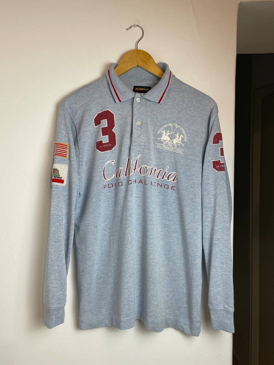 La Martina × Polo Ralph Lauren × Vintage La Martina Rugby Sweatshirt Vintage Center Pony RRL Styl Y2K Size US L / EU 52-54 / 3 - 1 Thumbnail