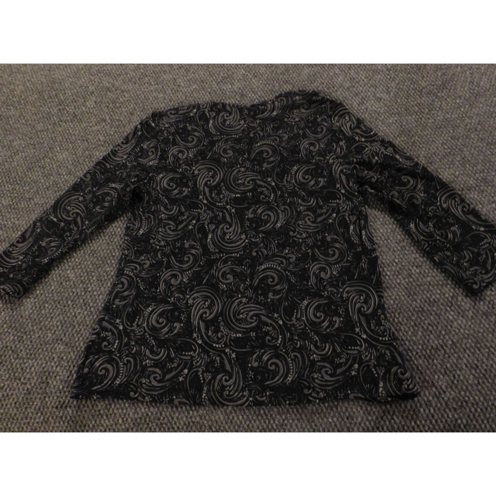 Croft & Barrow Croft & Barrow Blouse Shirt Womens Small Black Crew Neck Pullover Stretch Regular Polyester Spandex Rayon Casual Size S / US 4 / IT 40 - 6 Thumbnail