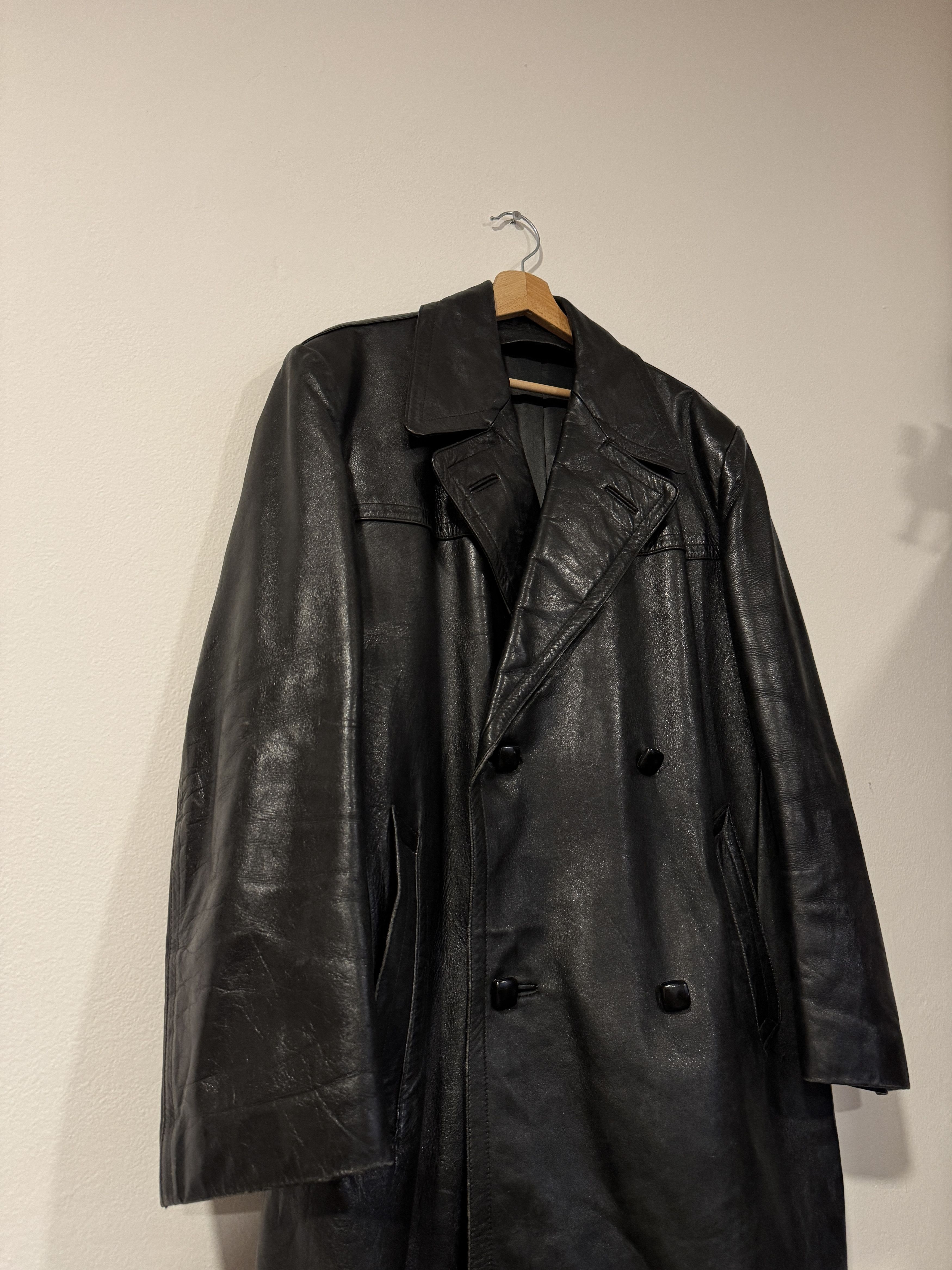 Vintage Leather trench coat vintage archive 80s tailored L Size US L / EU 52-54 / 3 - 9 Thumbnail