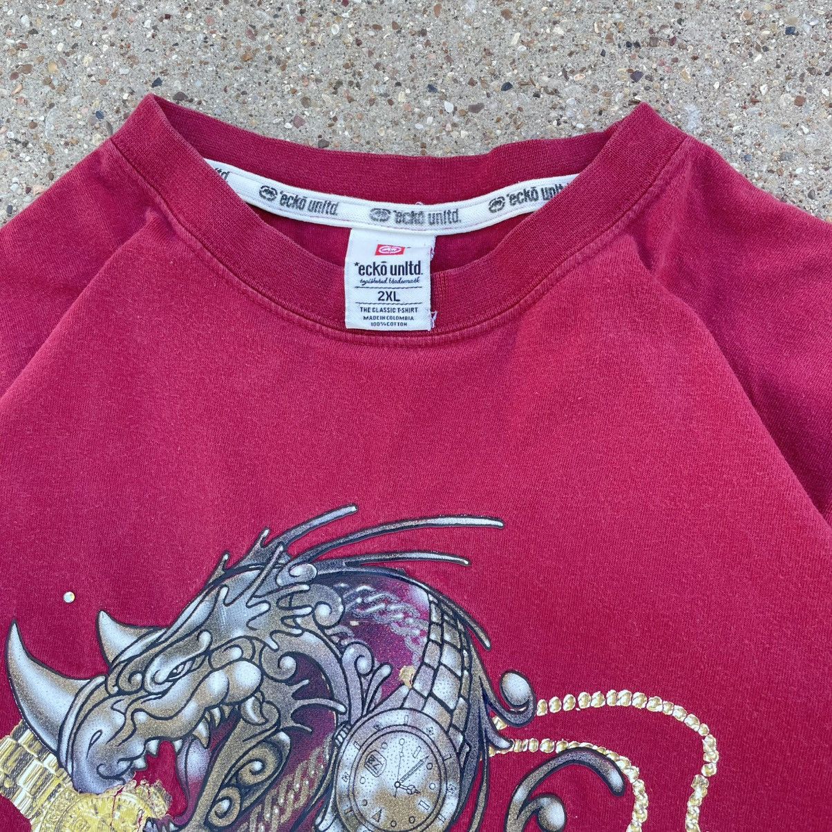 Ecko Unltd. Vintage Y2k Ecko Unltd Dragon Gold Chain Tee XXL Size US XXL / EU 58 / 5 - 3 Thumbnail