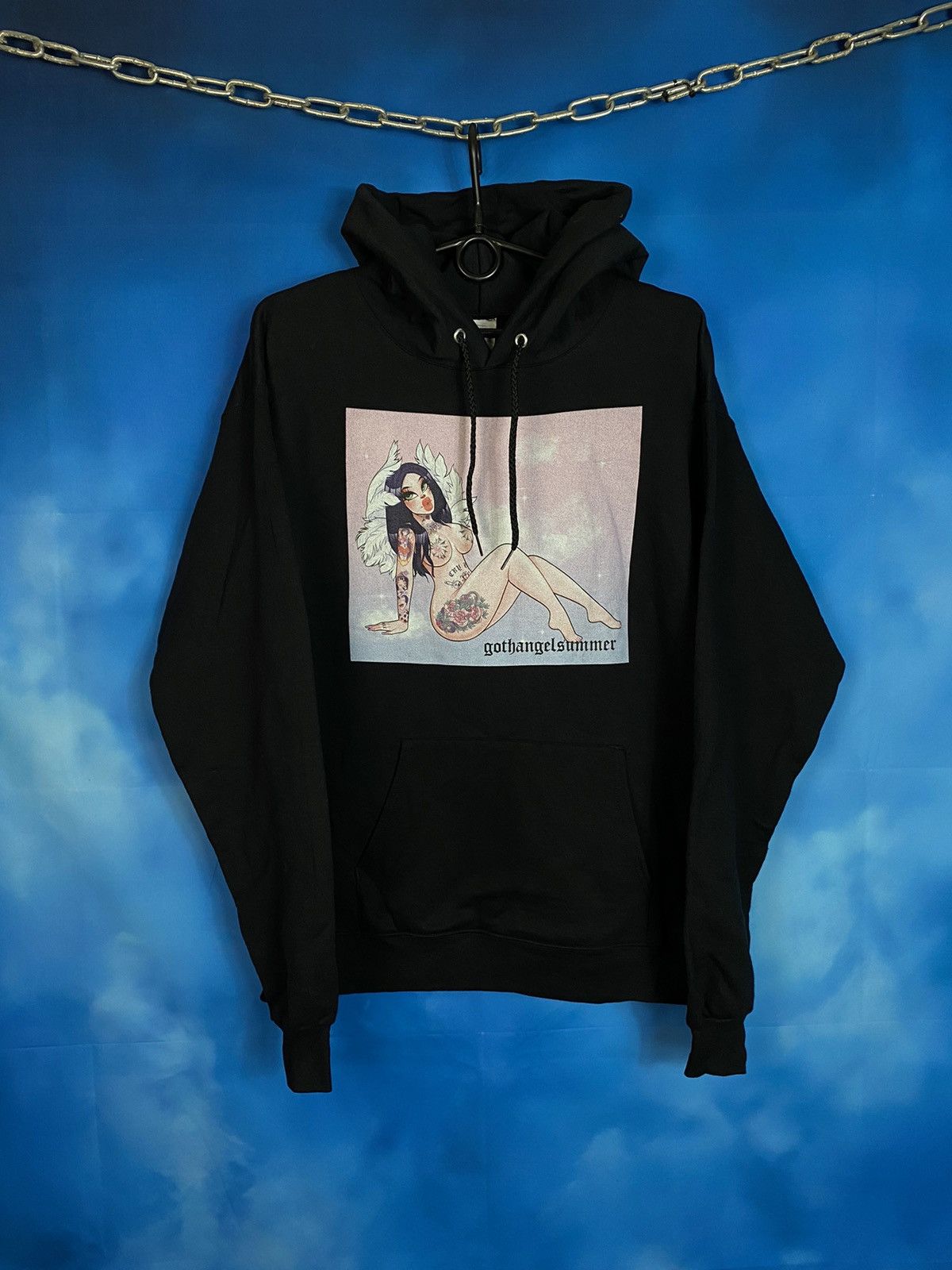 Hanes × Vintage Porn Hub Actress “Goth Angel Summer” hoodie merch Size US M / EU 48-50 / 2 - 2 Thumbnail