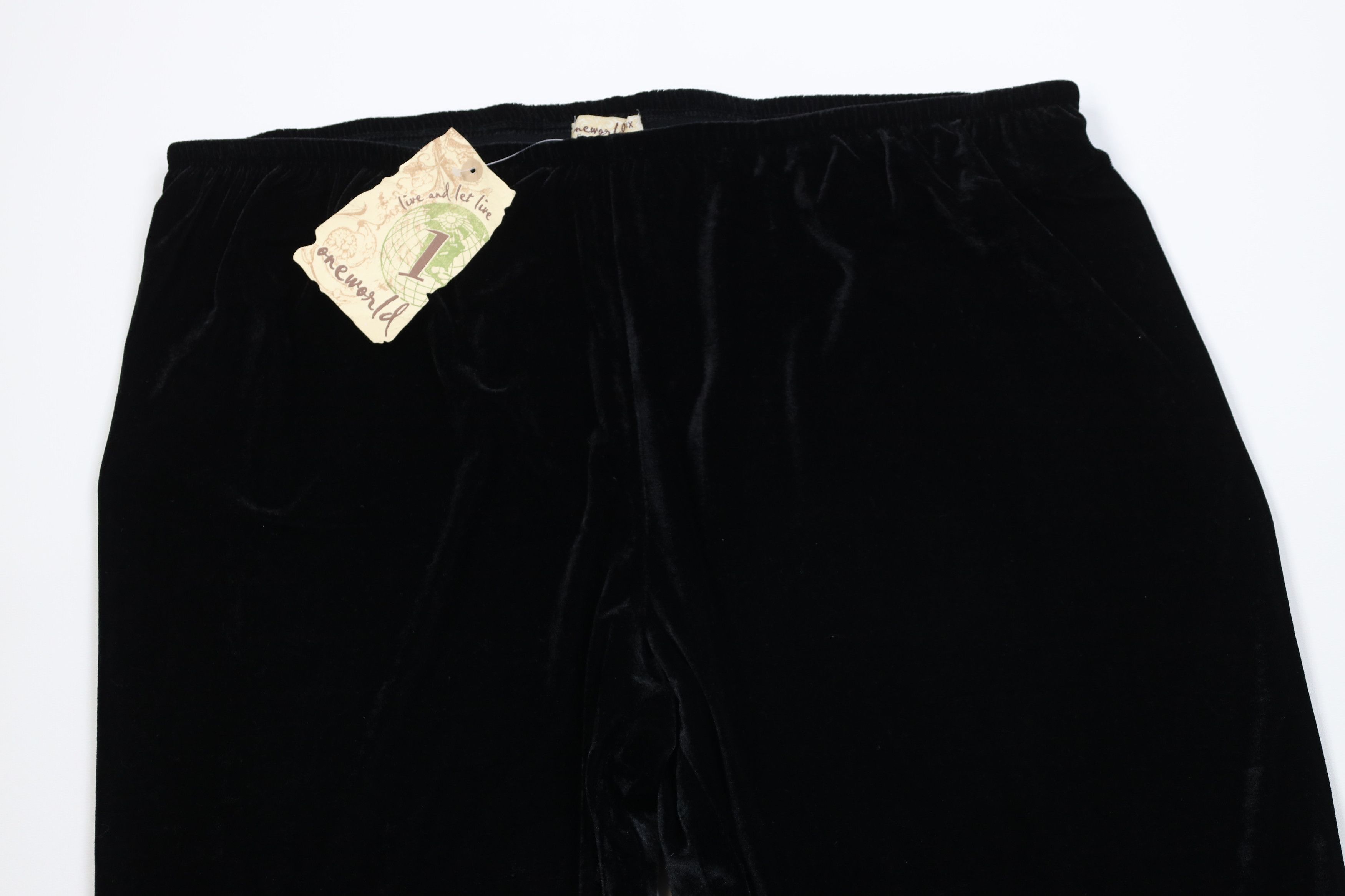Vintage Deadstock Vintage 90s Y2K Babydoll Wide Leg Pants Black Size 36" / US 14 / IT 50 - 2 Thumbnail