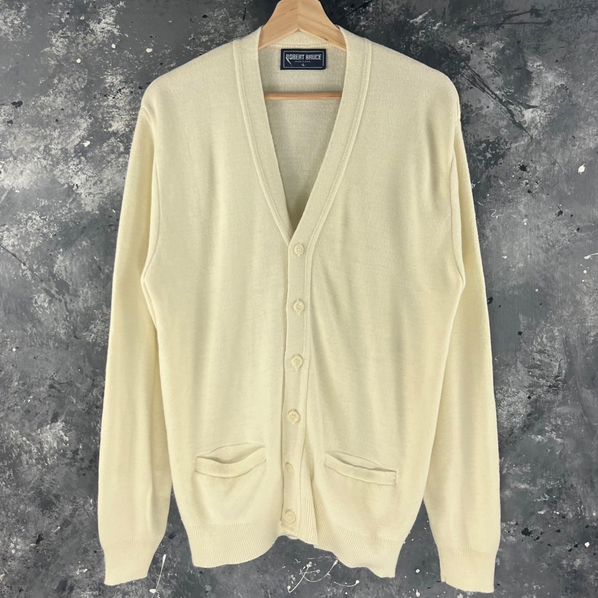 Vintage Vintage 90’s Cream earth tone cardigan Size US L / EU 52-54 / 3 - 1 Thumbnail