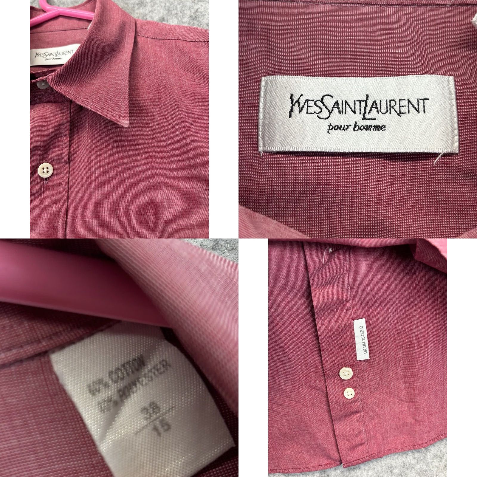 Yves Saint Laurent VINTAGE Yves Saint Laurent Shirt 38 Mens Red Retro Button Up Long Sleeve Dress Shirt Regular Fit Mens Red Size US M / EU 48-50 / 2 - 8 Thumbnail