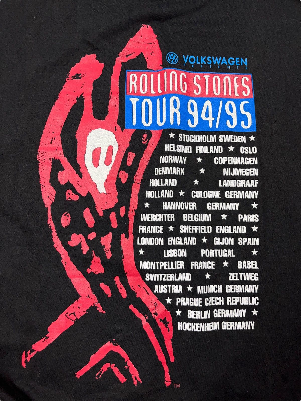 The Rolling Stones Vintage 1995 Rolling Stones Voodoo Lounge Tour T-shirt Size US XL / EU 56 / 4 - 8 Thumbnail