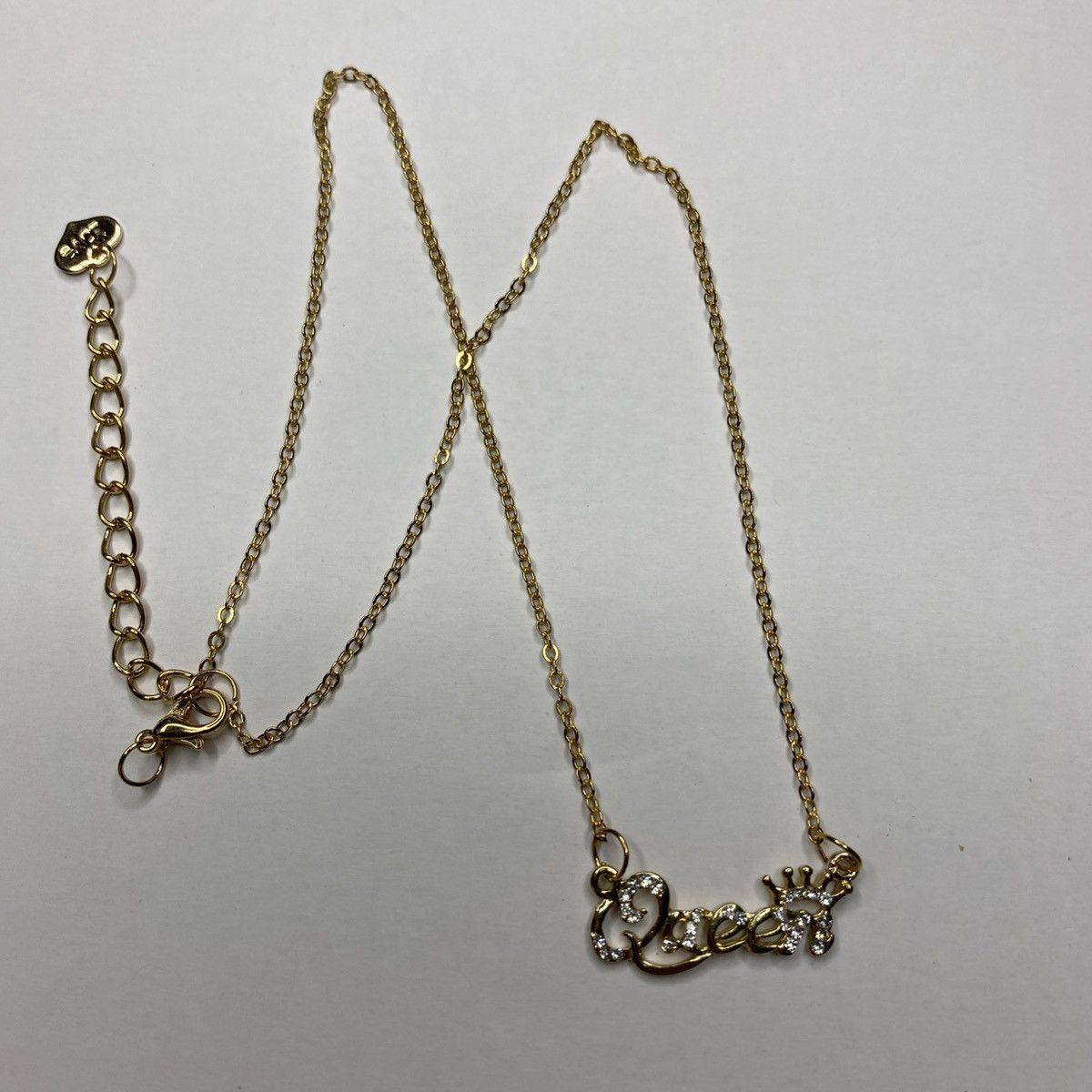 Other Queen Necklace Goldtone Rhinestone Crown Pendant New 17.5in Size ONE SIZE - 1 Thumbnail