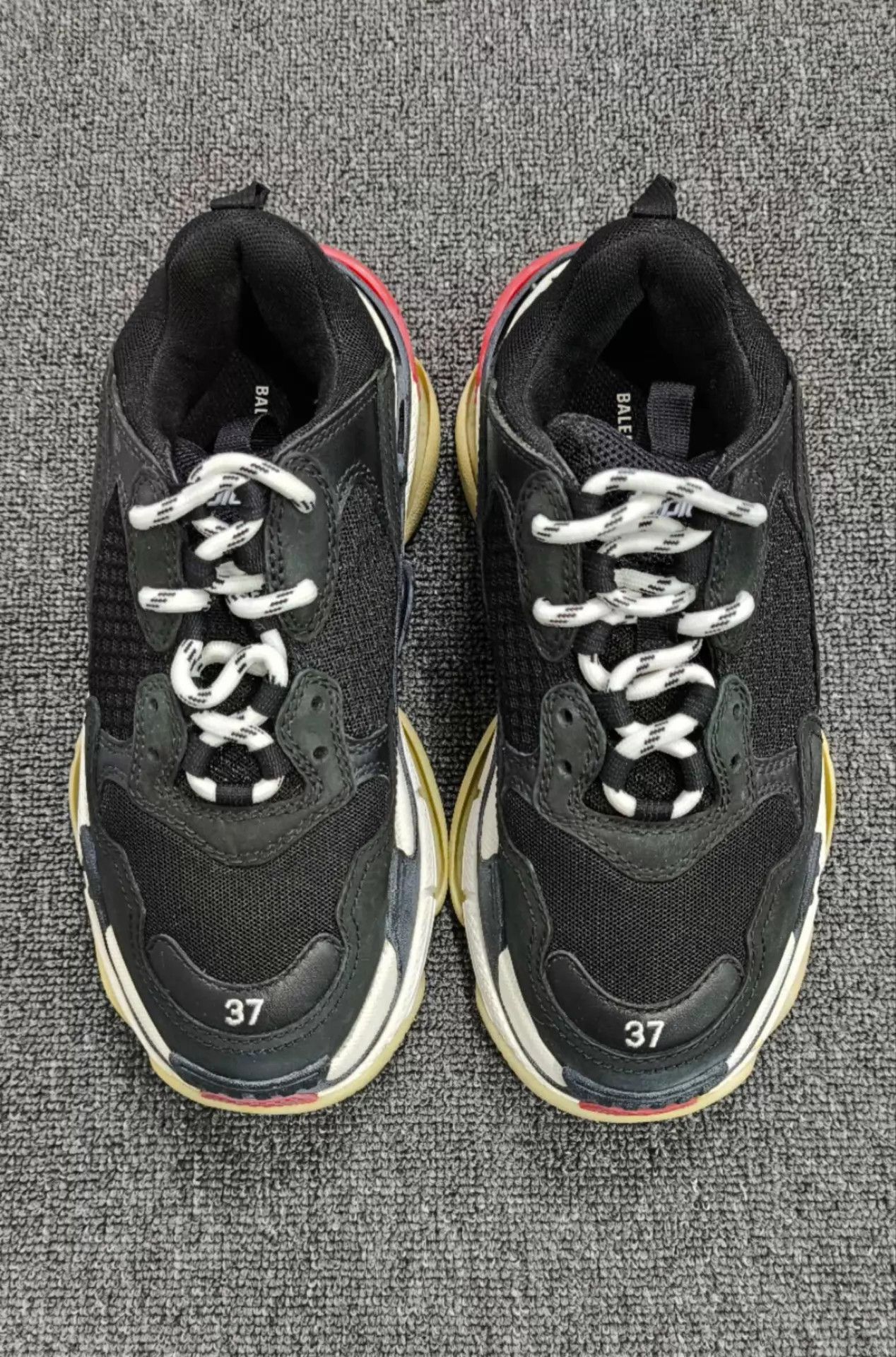Balenciaga Balenciaga Women's Black Red Dad Sneakers 37 Size US 7 / IT 37 - 3 Thumbnail