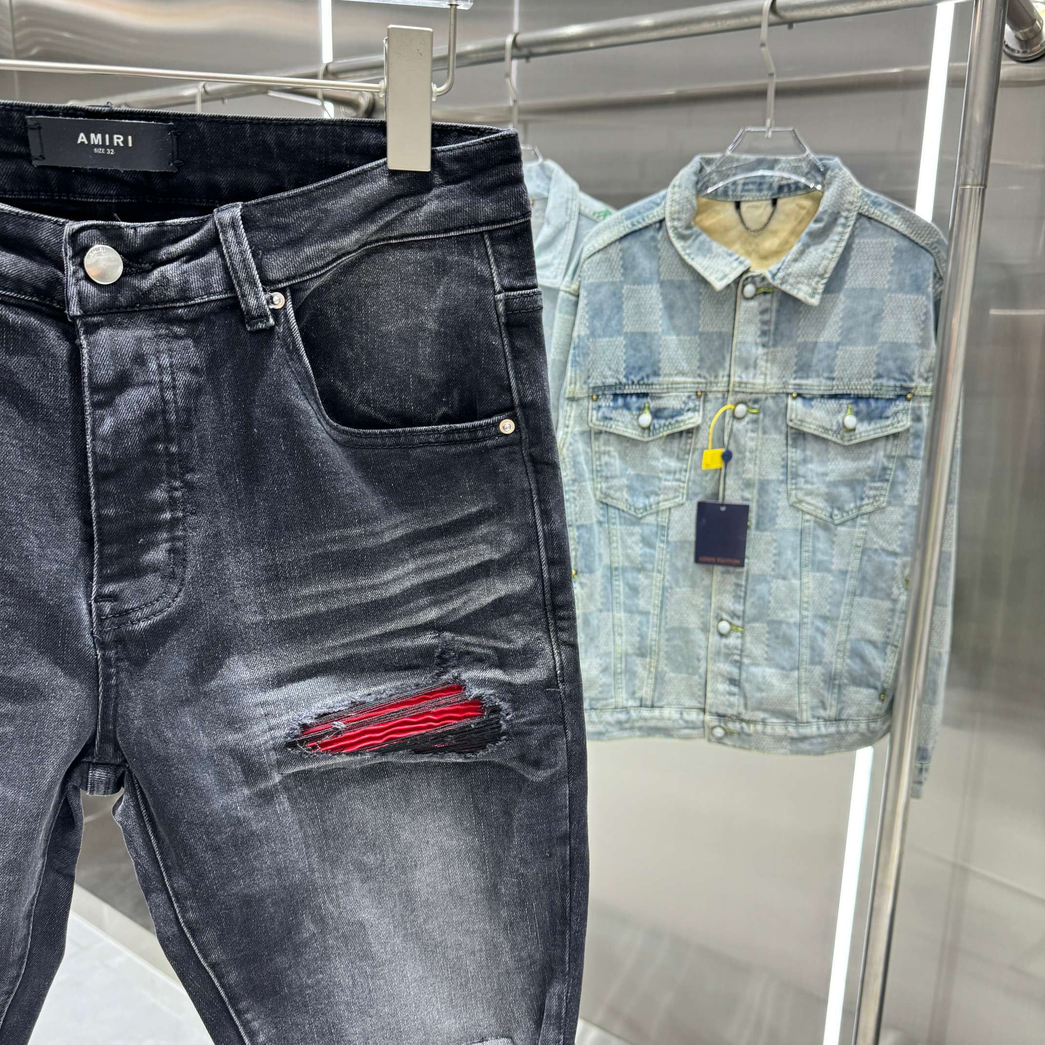 Other Broken hole street trend slim fit small leg elastic jeans Size US 34 / EU 50 - 7 Thumbnail