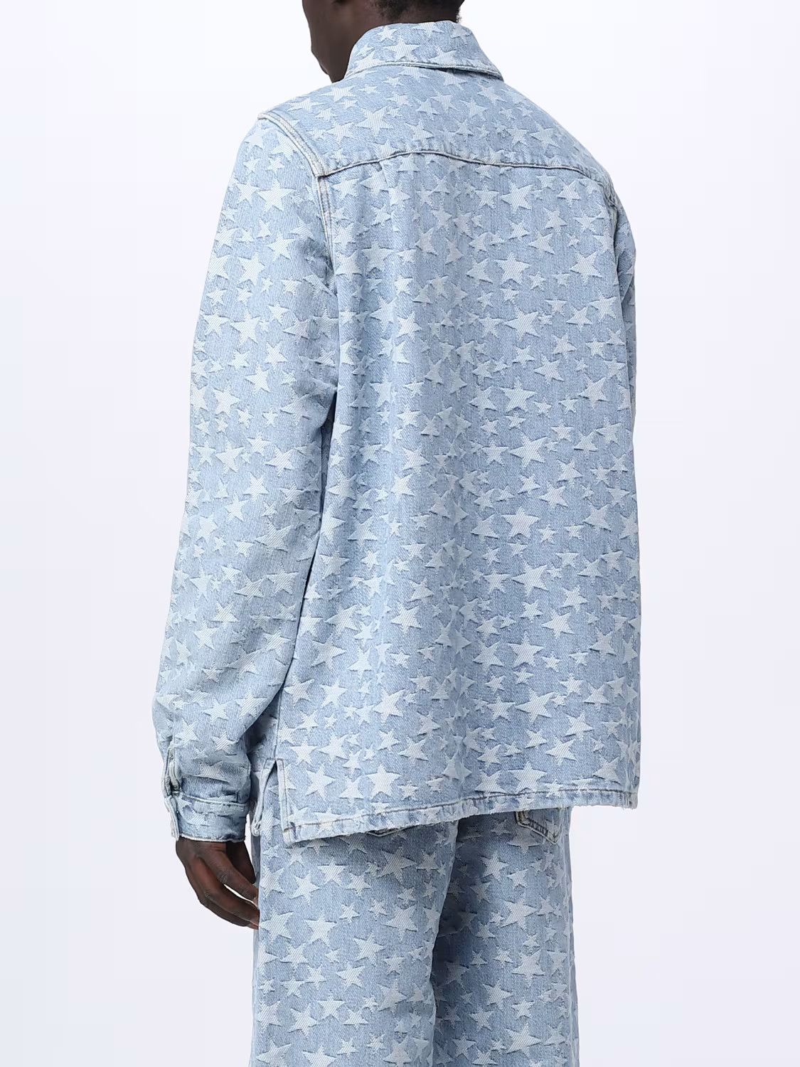 ERL o1mle0724 Denim Jacquard Overshirt in Blue Size US L / EU 52-54 / 3 - 3 Thumbnail