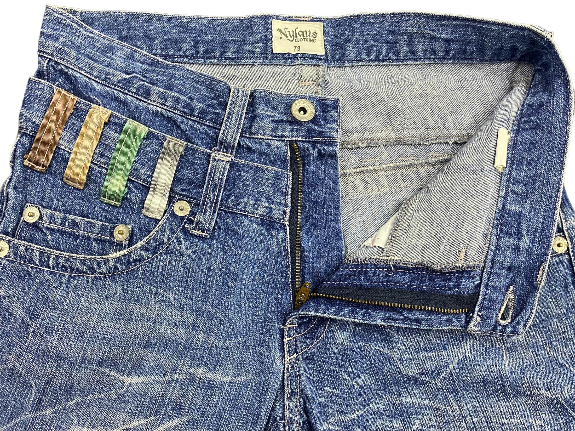 Japanese Brand Nylaus Jeans Double Waist Short Jeans Japanese Jeans Size US 31 - 4 Thumbnail