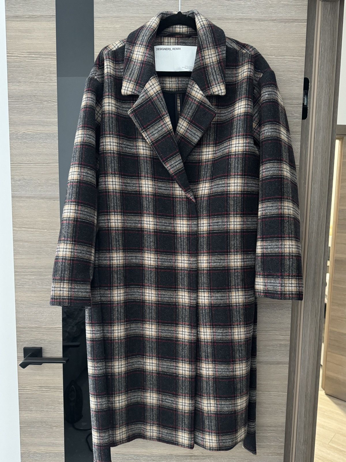 Designers Remix Two-Breasted Wool Checkered Coat