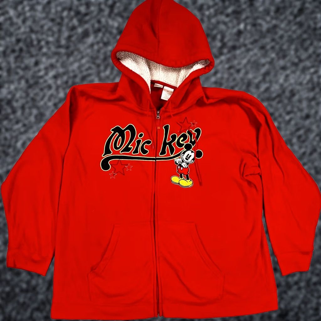 Disney Disney Full Zip Hoodie Red Women's 3X Mickey Mouse Fleece Long Sleeve Pockets Size XXL / US 16-18 / IT 52-54 - 1 Thumbnail