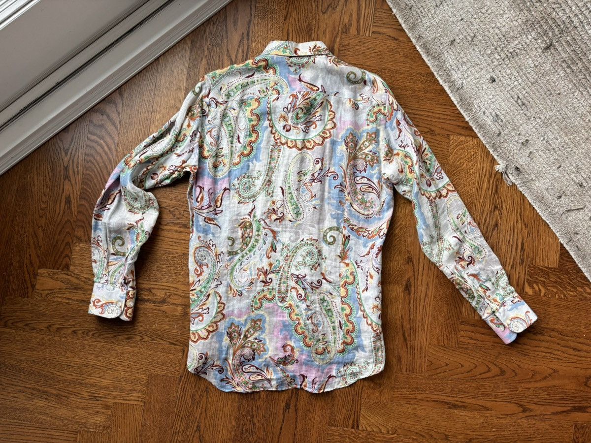 Designer × Etro Etro 35 Linen Button Up Dress Shirt Italy Paisely ETRO Italy Size US S / EU 44-46 / 1 - 9 Thumbnail