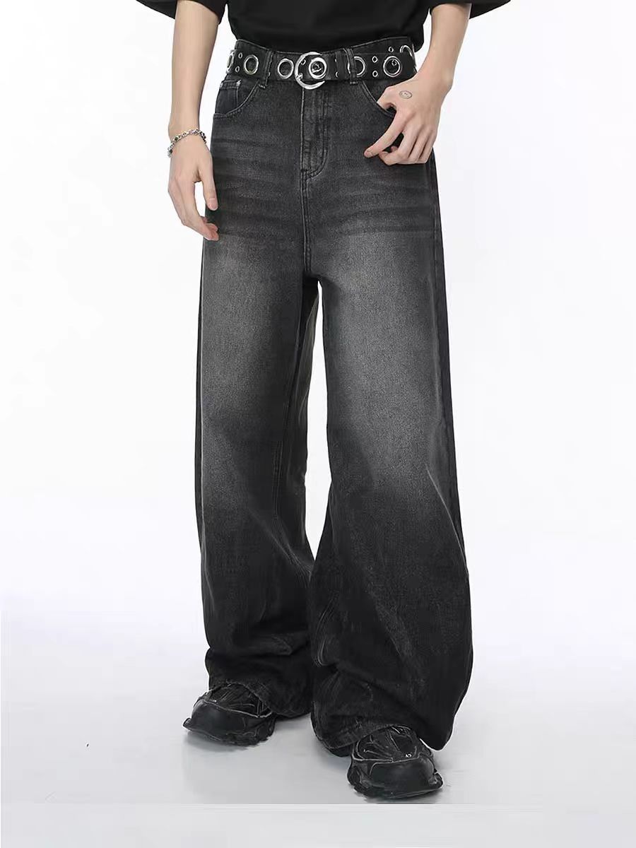 Japanese Brand × Jean baggy harajuku style black and grey wide-leg casual jeans Size US 30 / EU 46 - 2 Thumbnail