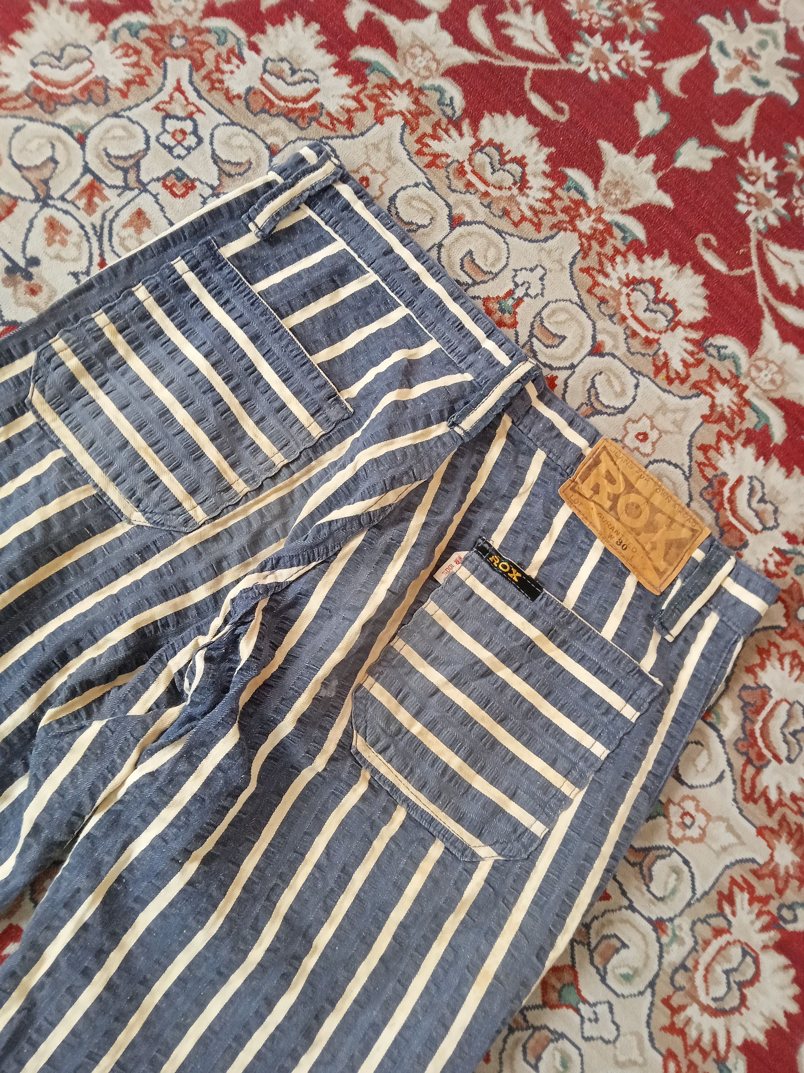 Japanese Brand × Vintage Vintage Rox - Rare Stripes Flare/ Bell Bottom Pants Size US 30 / EU 46 - 8 Thumbnail