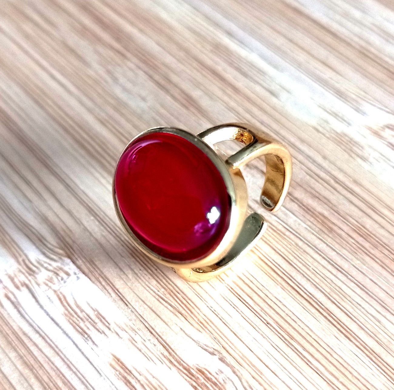 Designer × Vintage Stunning Shine Oval Garnet 925 Silver Gold Ring Unique Size ONE SIZE - 5 Thumbnail